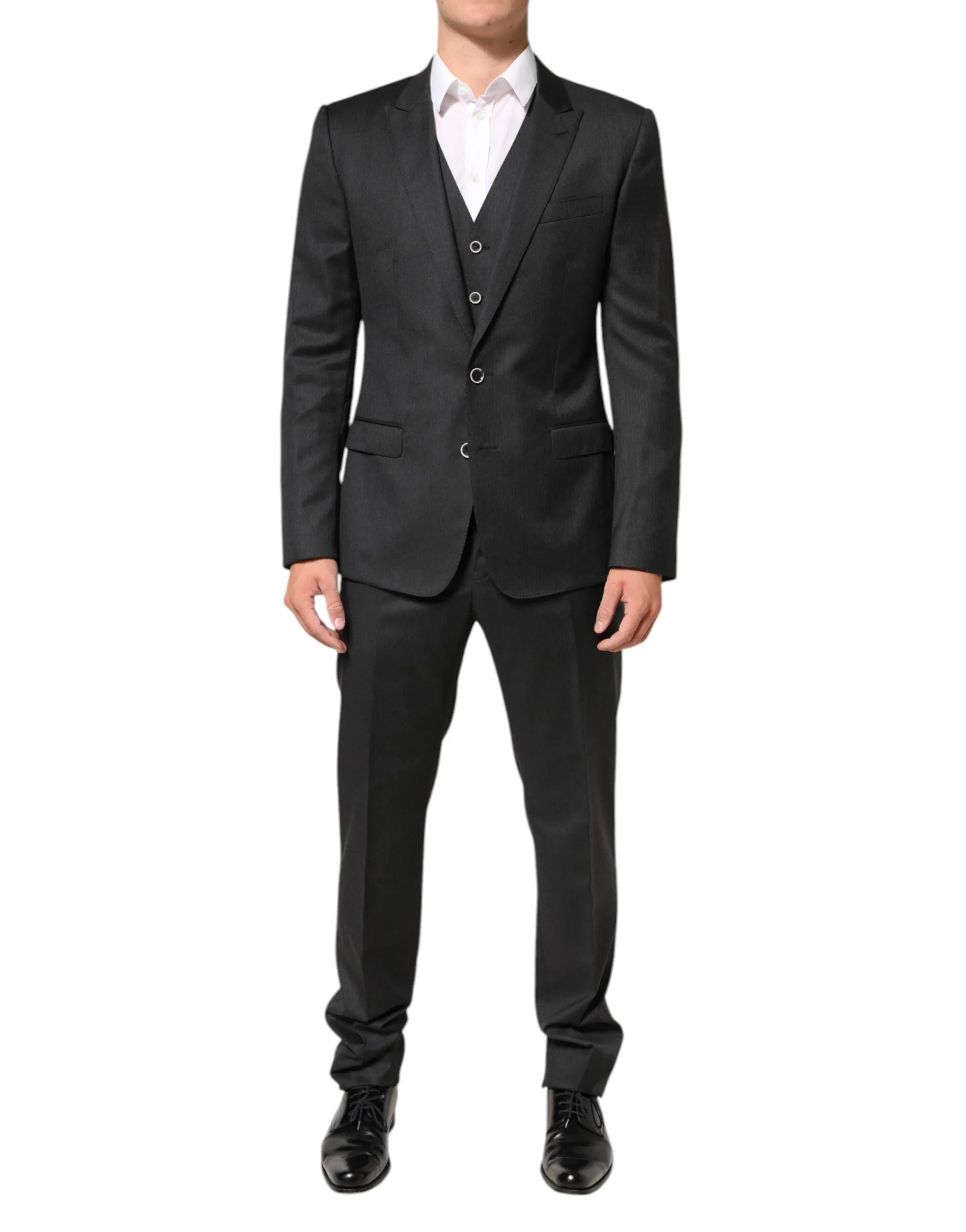 Dolce & Gabbana Black MARTINI 2 Buttons Suit 3 Piece Suit sold by Siebentaschen