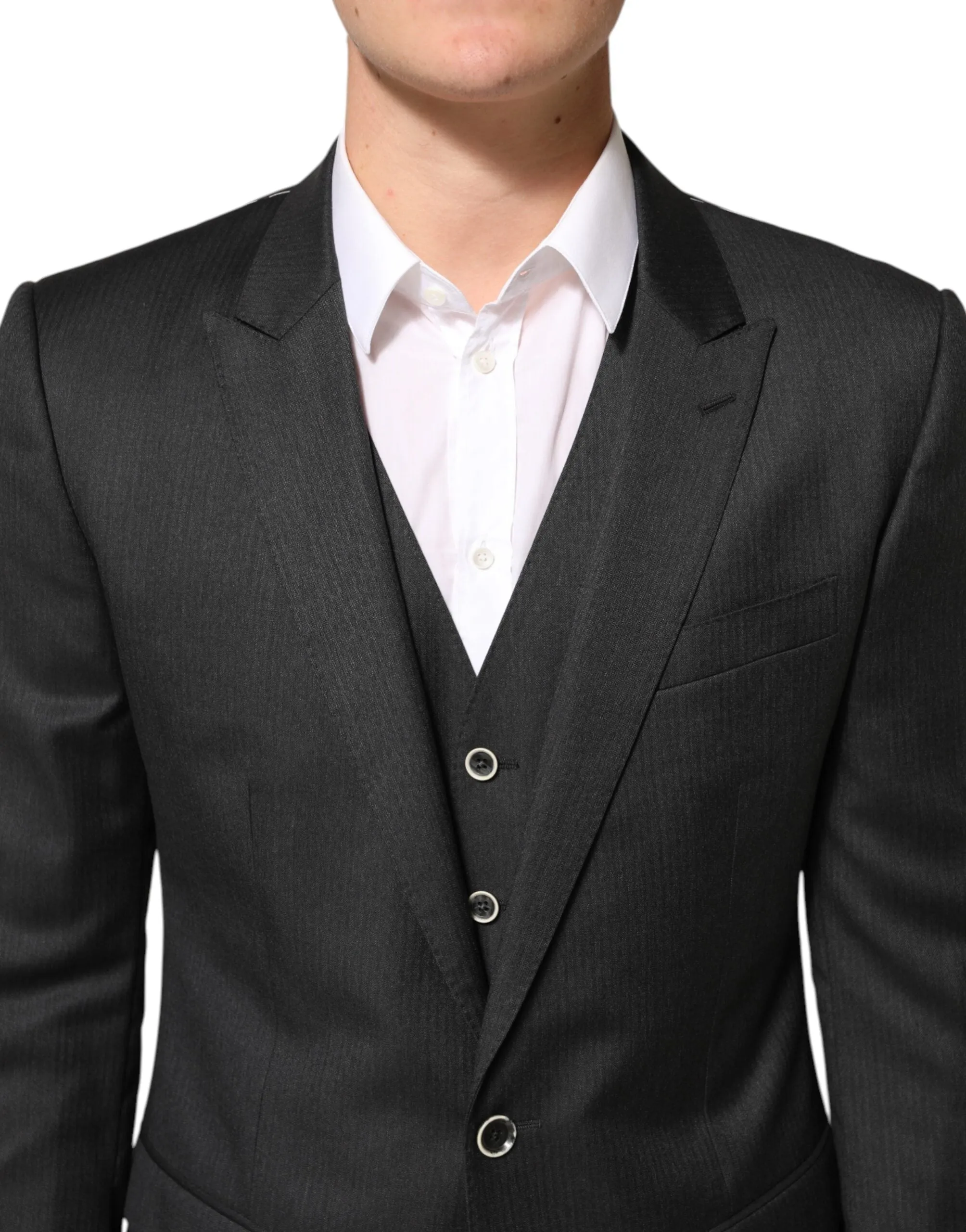 Dolce & Gabbana Black MARTINI 2 Buttons Suit 3 Piece Suit sold by Siebentaschen product image thumbnail 5