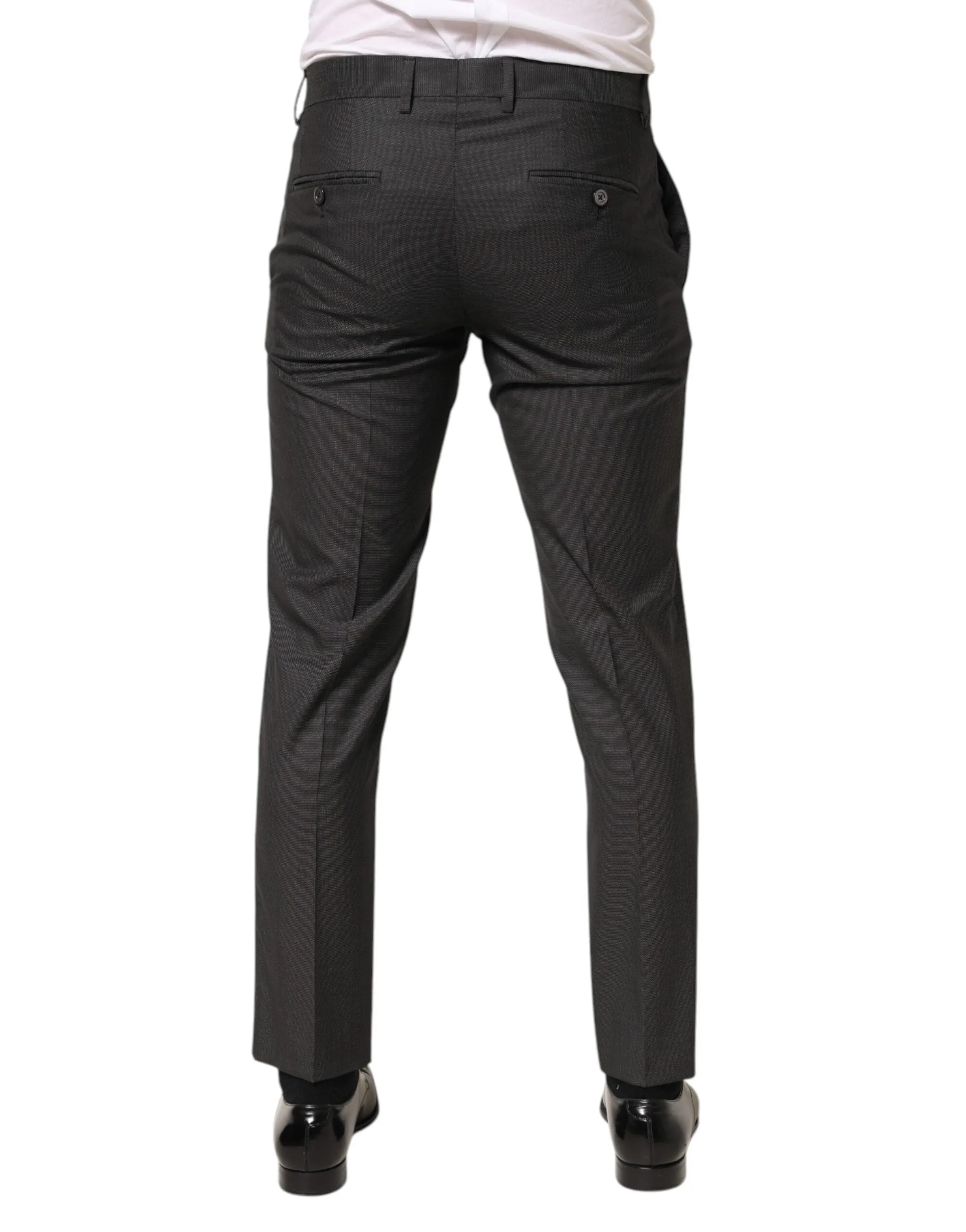 Dolce & Gabbana Black Polyester Mid Waist Dress Trouser Pants sold by Siebentaschen product image thumbnail 4