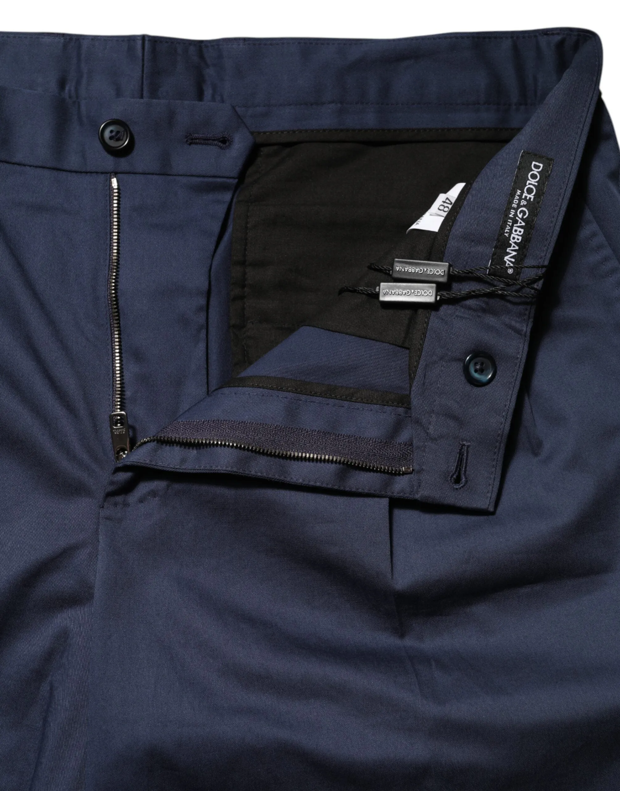 Dolce & Gabbana Blue Cotton Stretch Mid Waist Bermuda Shorts sold by Siebentaschen product image thumbnail 5