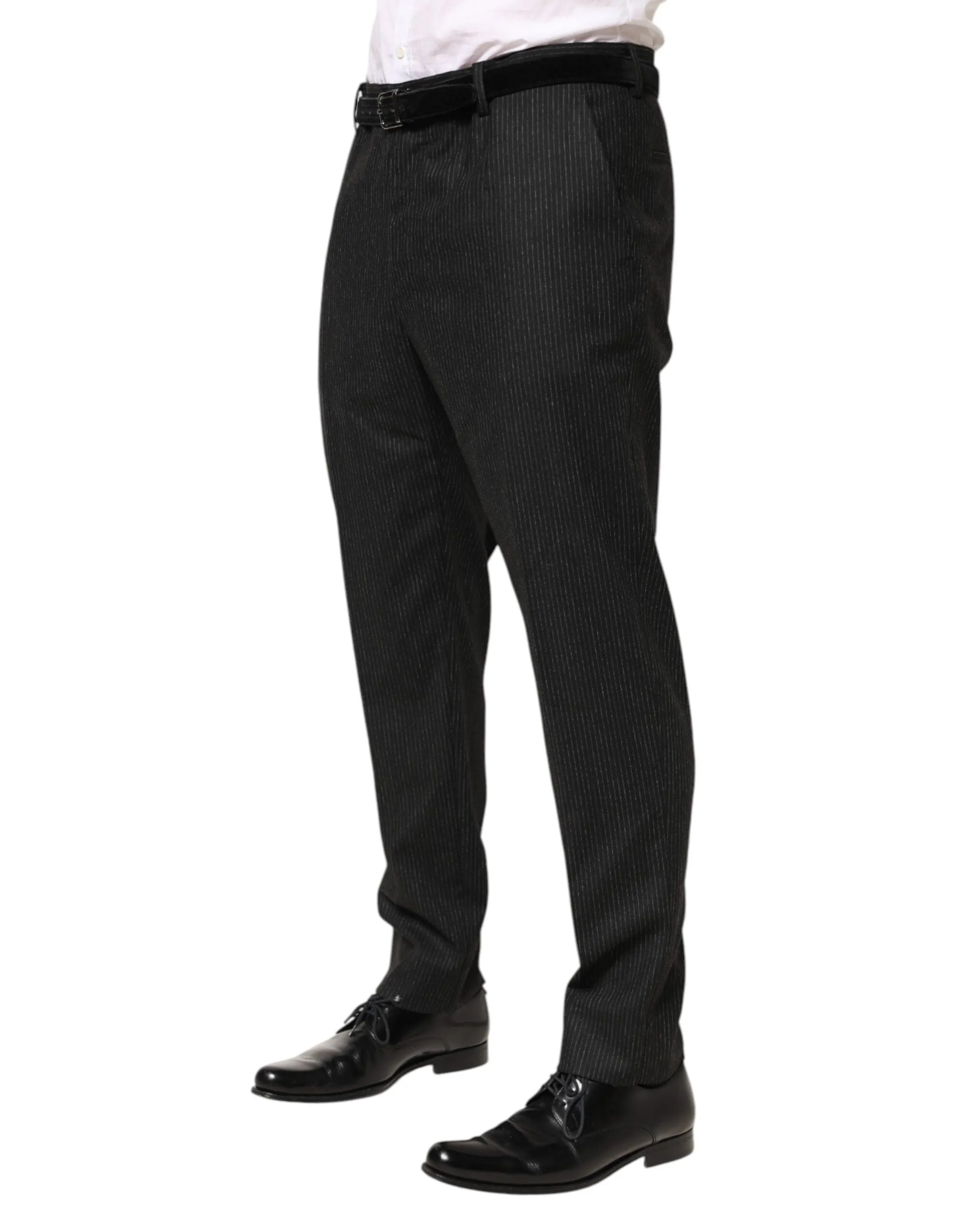 Dolce & Gabbana Black Cotton Mid Waist Dress Trouser Pants sold by Siebentaschen product image thumbnail 3