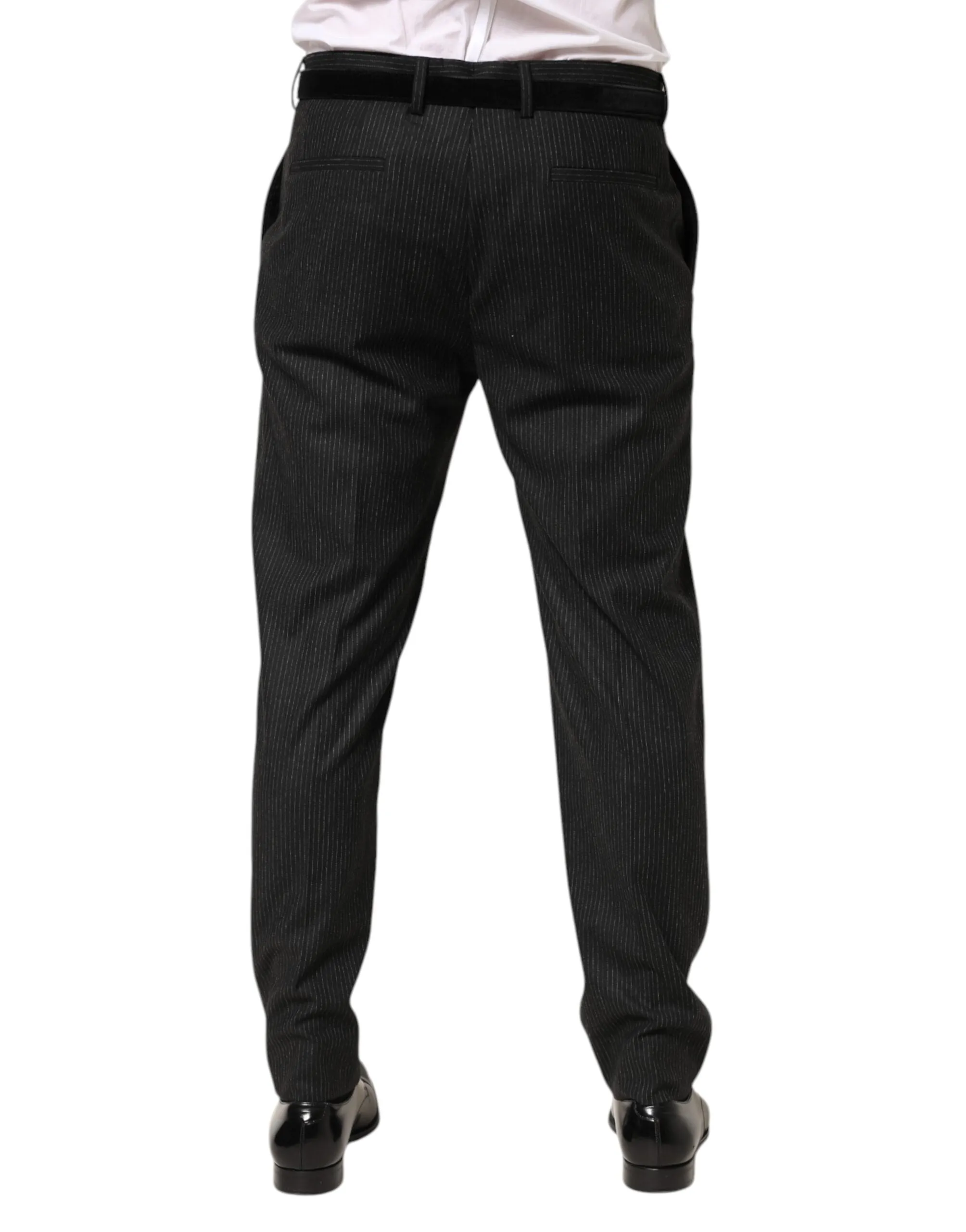 Dolce & Gabbana Black Cotton Mid Waist Dress Trouser Pants sold by Siebentaschen product image thumbnail 4