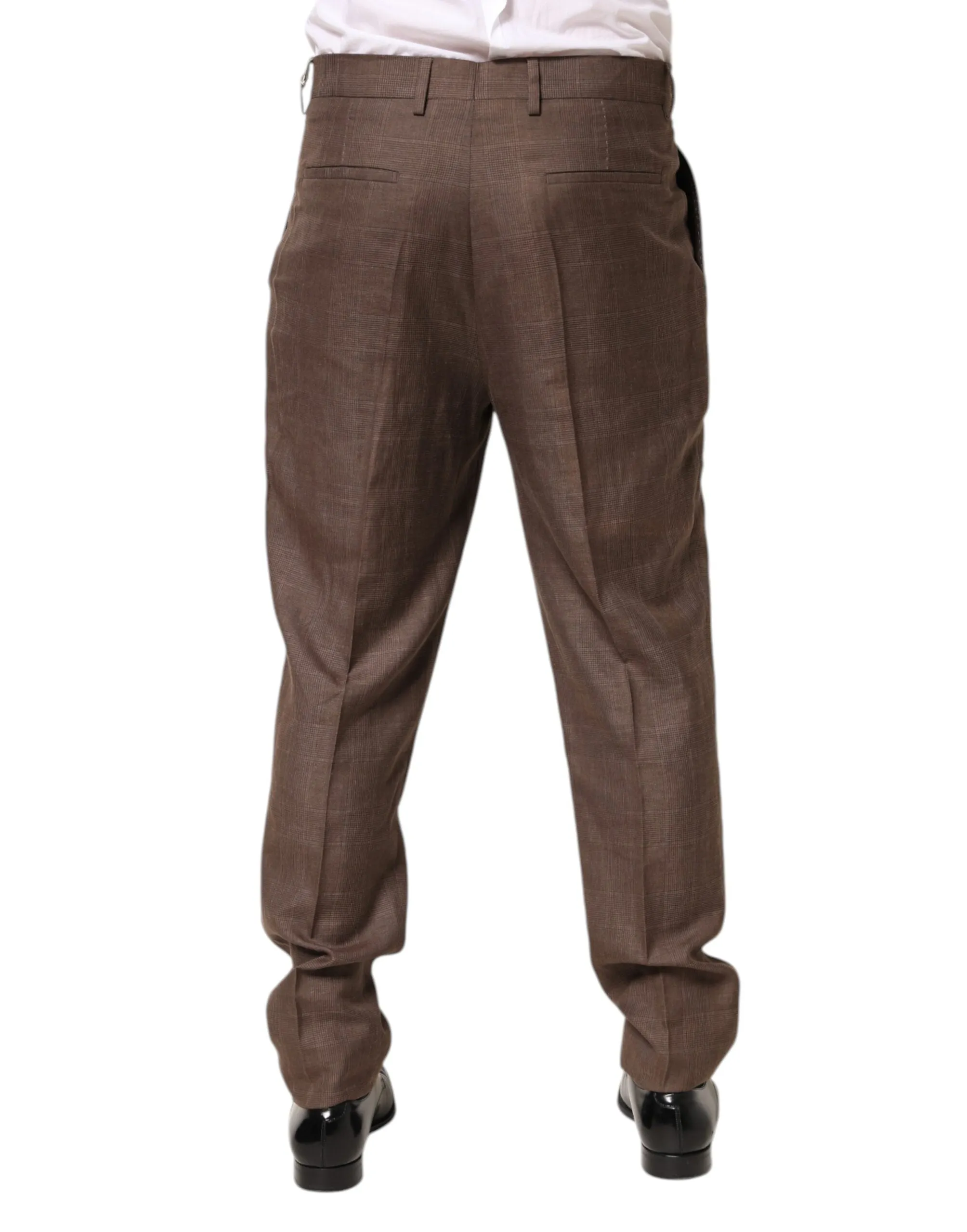 Brunello Cucinelli Brown Wool Mid Waist Dress Trouser Pants sold by Siebentaschen product image thumbnail 4