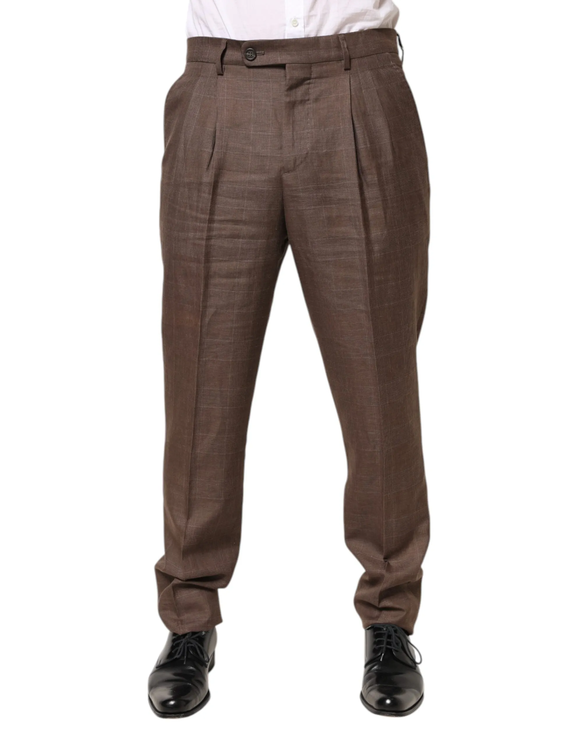 Brunello Cucinelli Brown Wool Mid Waist Dress Trouser Pants sold by Siebentaschen product image thumbnail 2