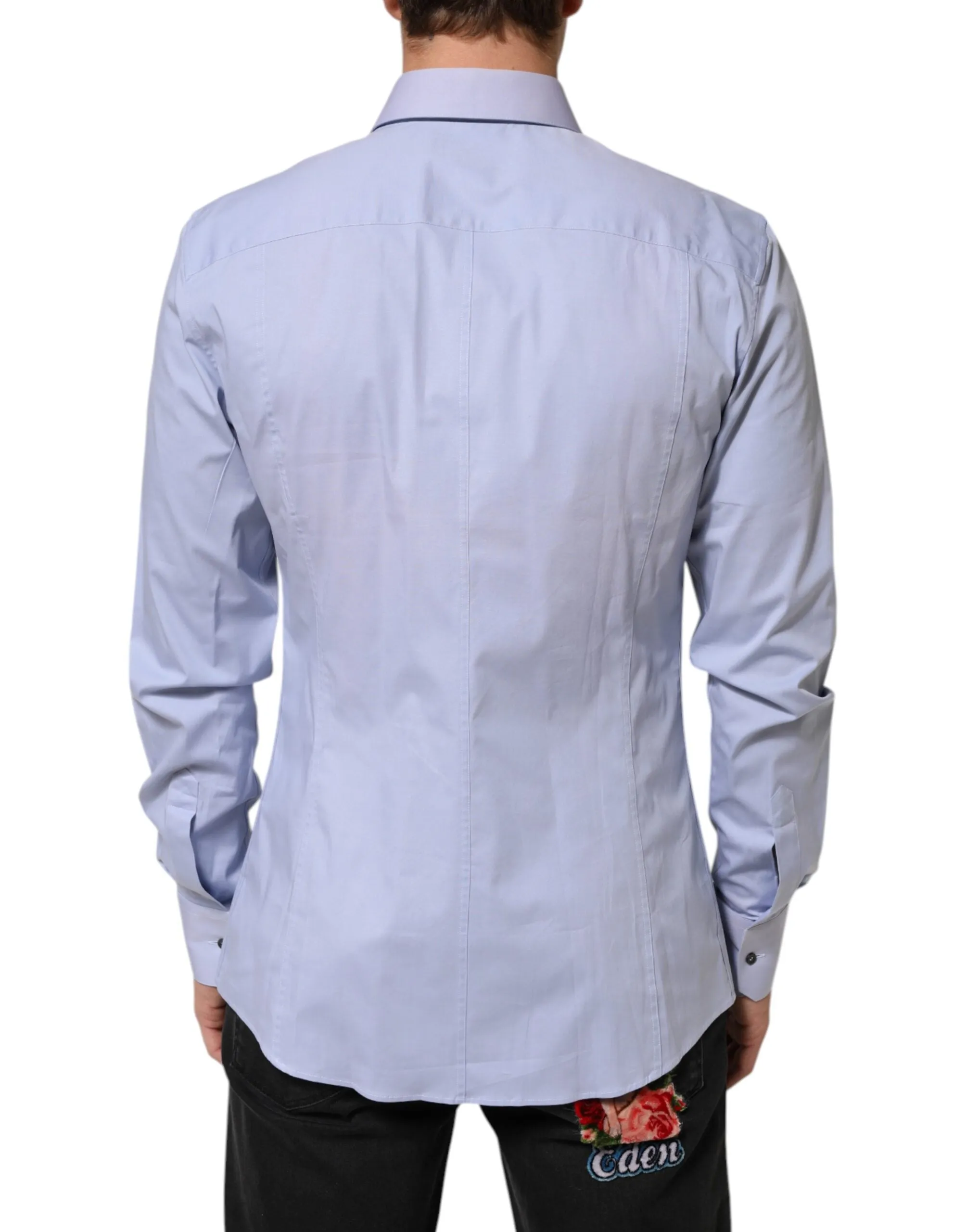Dolce & Gabbana Blue SICILIA Cotton Men Dress Formal Shirt sold by Siebentaschen product image thumbnail 4