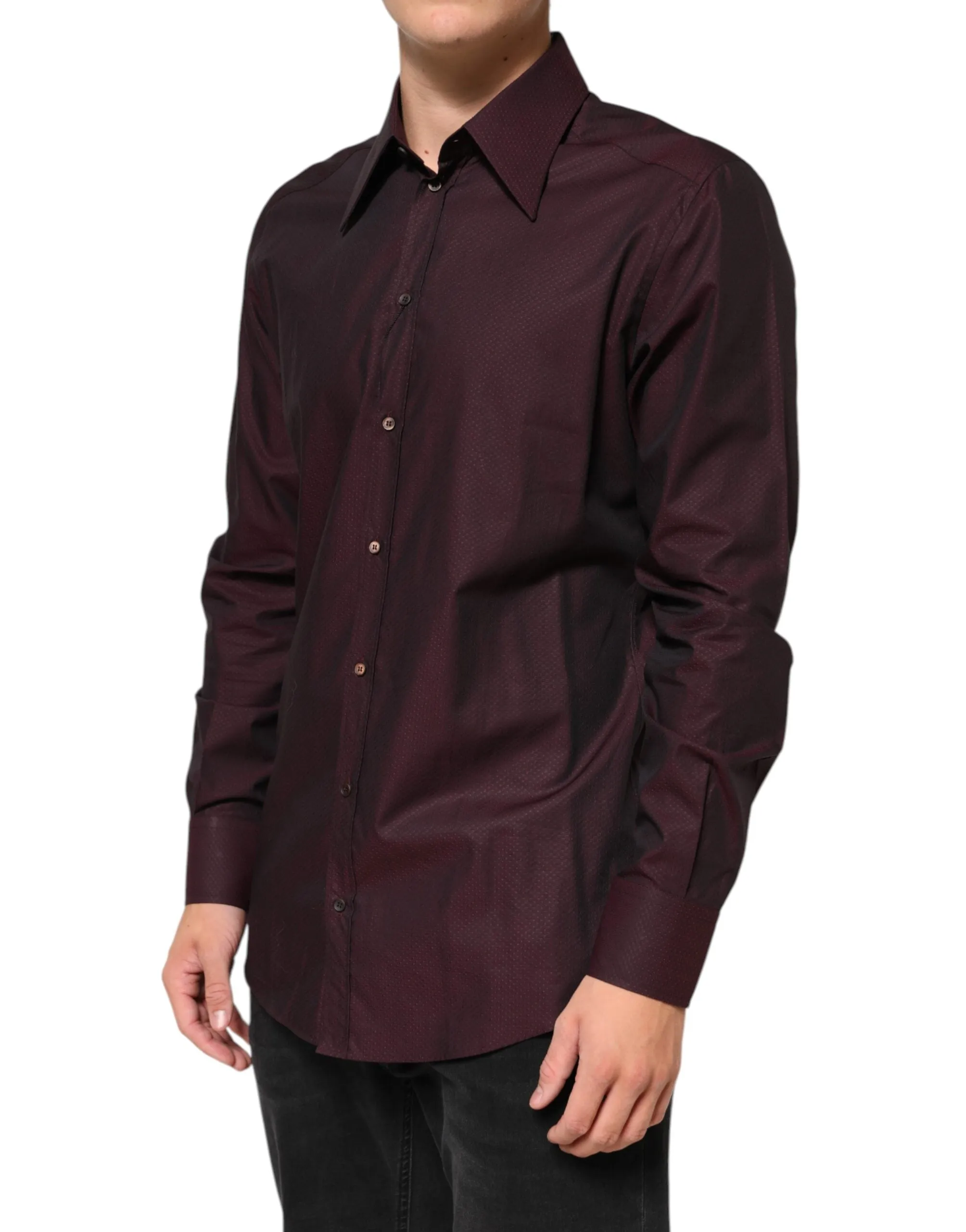 Dolce & Gabbana Violet GOLD Cotton Collared Dress Formal Shirt sold by Siebentaschen product image thumbnail 3