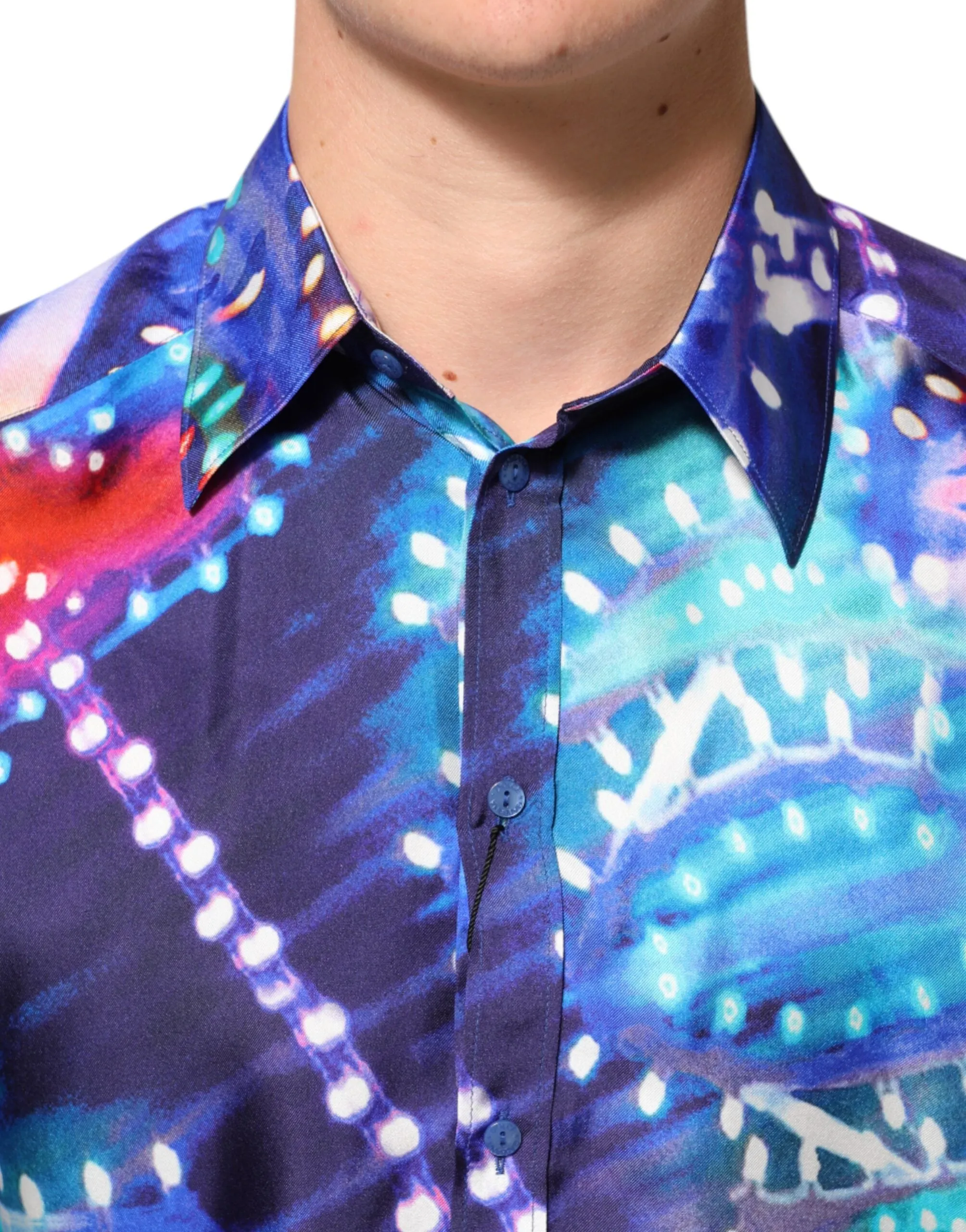 Dolce & Gabbana Multicolor Luminarie MARTINI Slim Men Shirt sold by Siebentaschen product image thumbnail 5