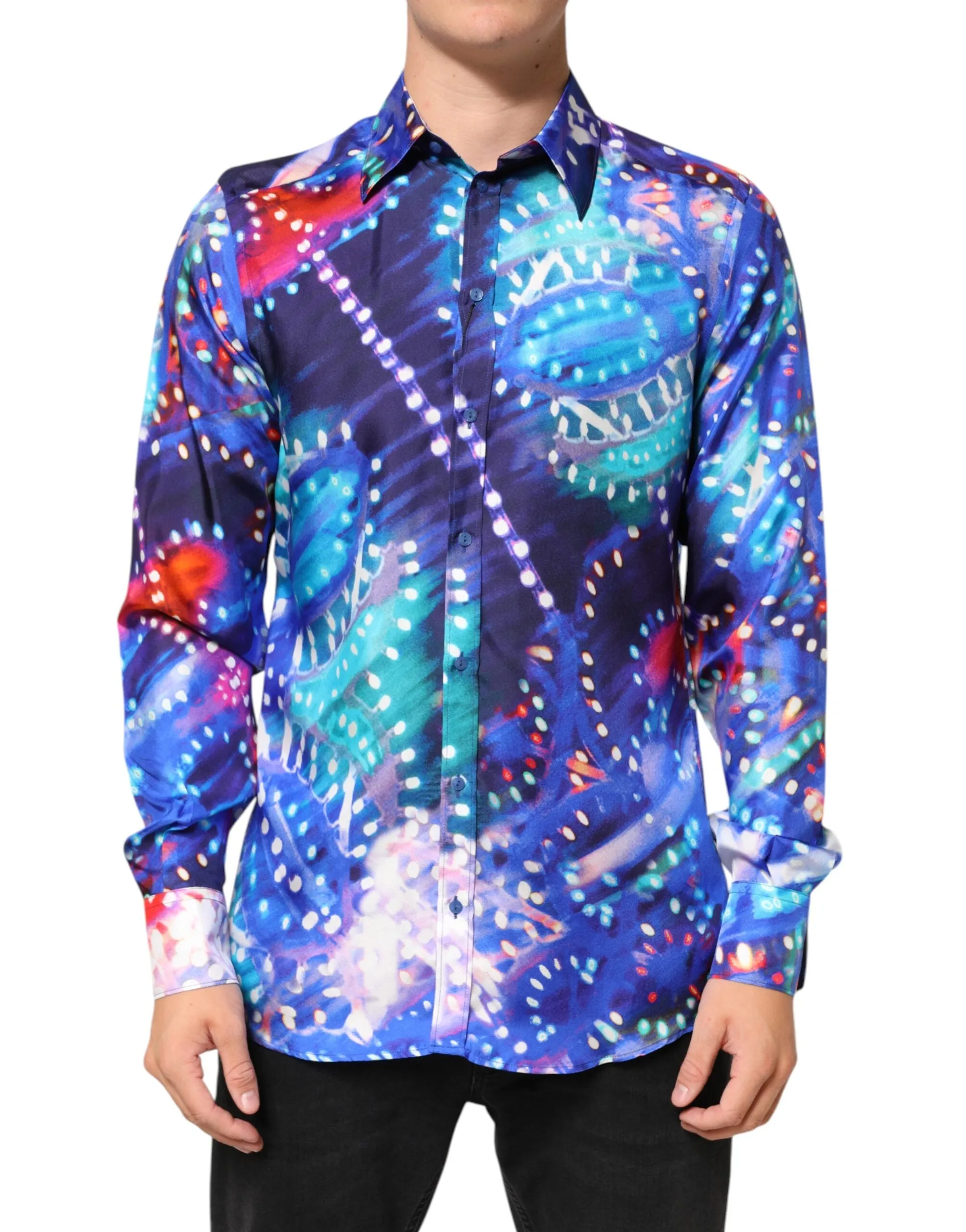 Dolce & Gabbana Multicolor Luminarie MARTINI Slim Men Shirt sold by Siebentaschen product image thumbnail 2