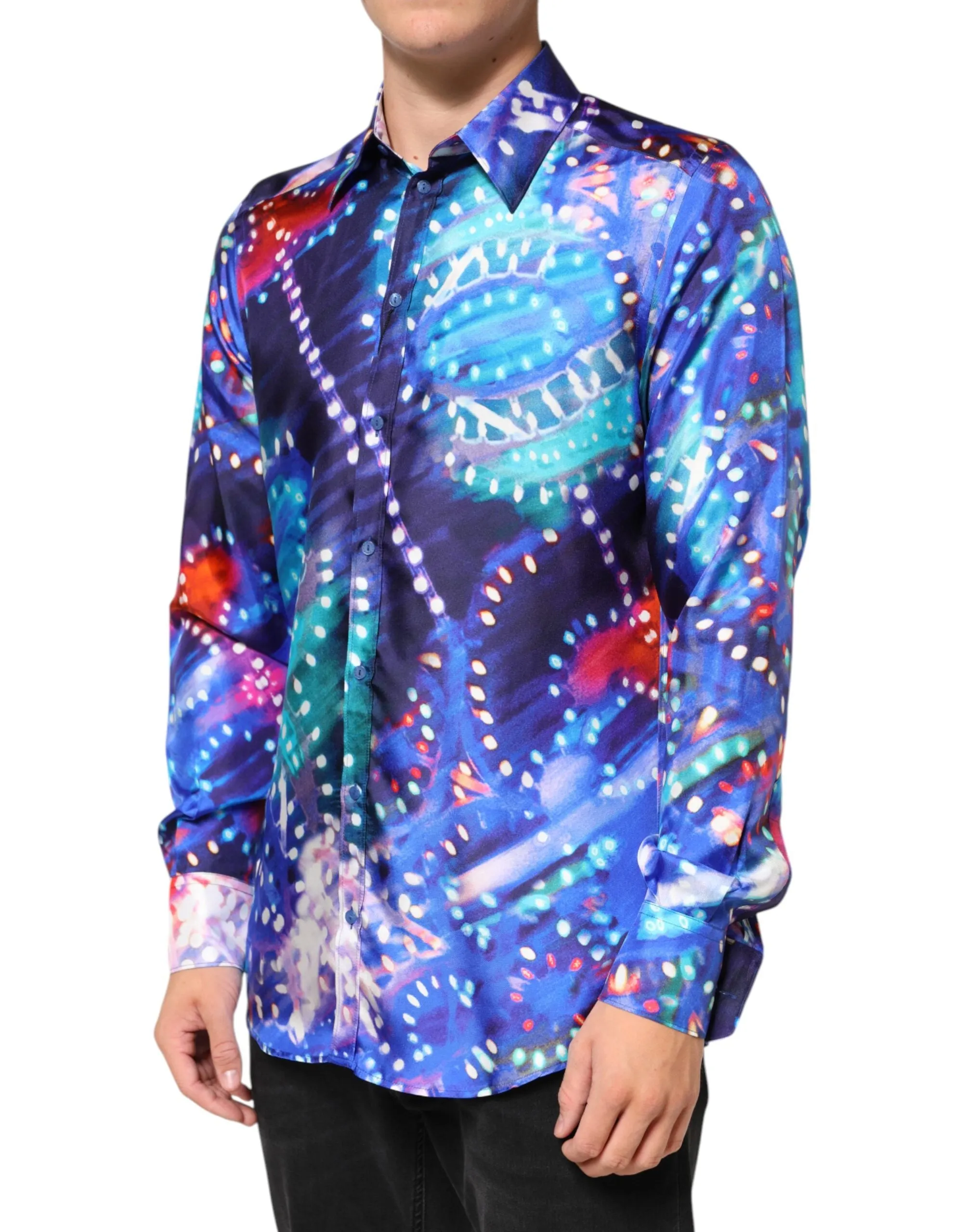 Dolce & Gabbana Multicolor Luminarie MARTINI Slim Men Shirt sold by Siebentaschen product image thumbnail 3