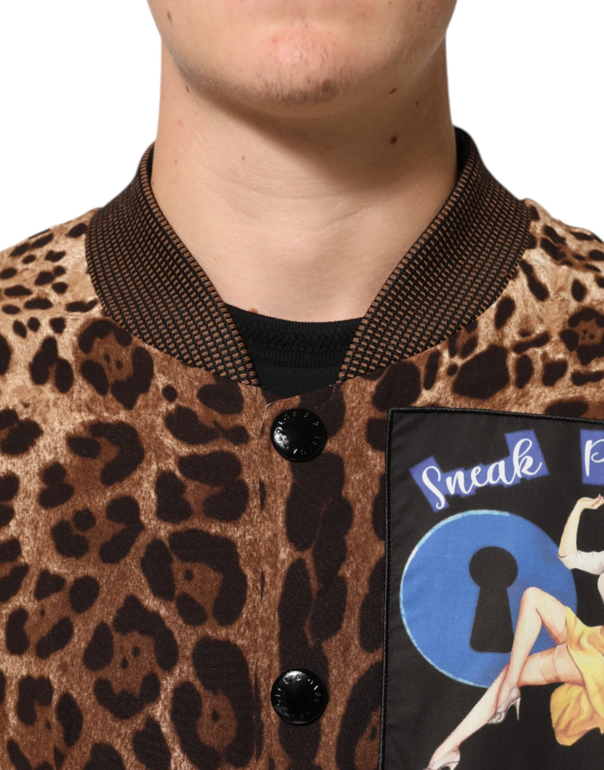 Dolce & Gabbana Brown Leopard Print "Sneak Peek" Patch Jacket sold by Siebentaschen product image thumbnail 5