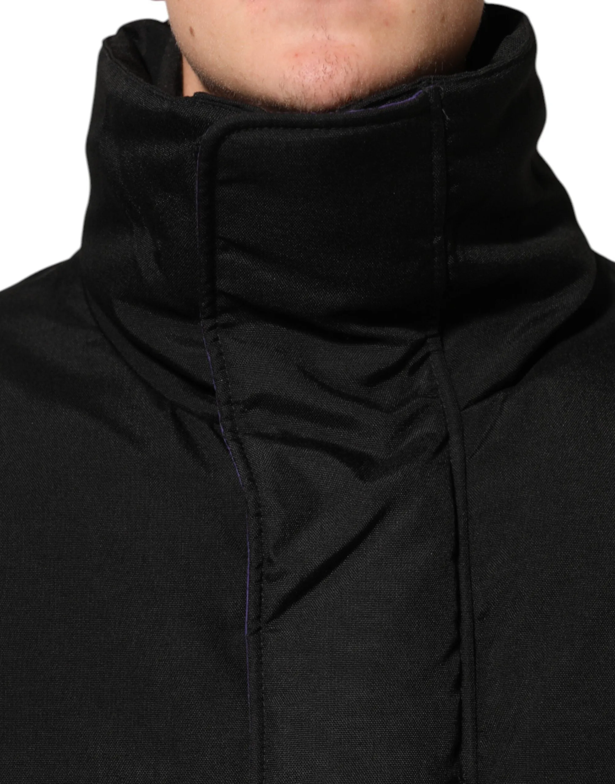 Dolce & Gabbana Black Nylon Puffer Men Full Zip Jacket sold by Siebentaschen product image thumbnail 5