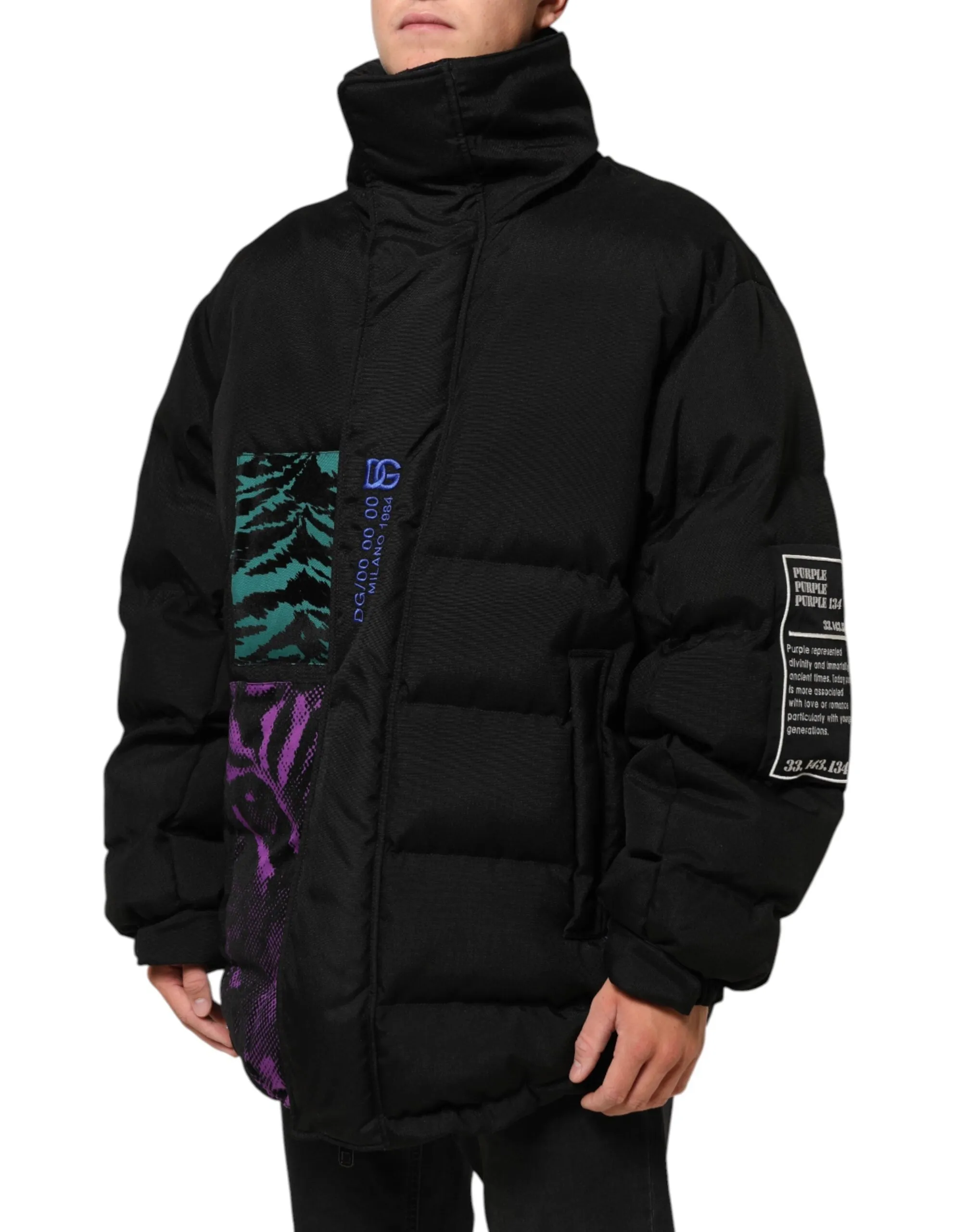 Dolce & Gabbana Black Nylon Puffer Men Full Zip Jacket sold by Siebentaschen product image thumbnail 3