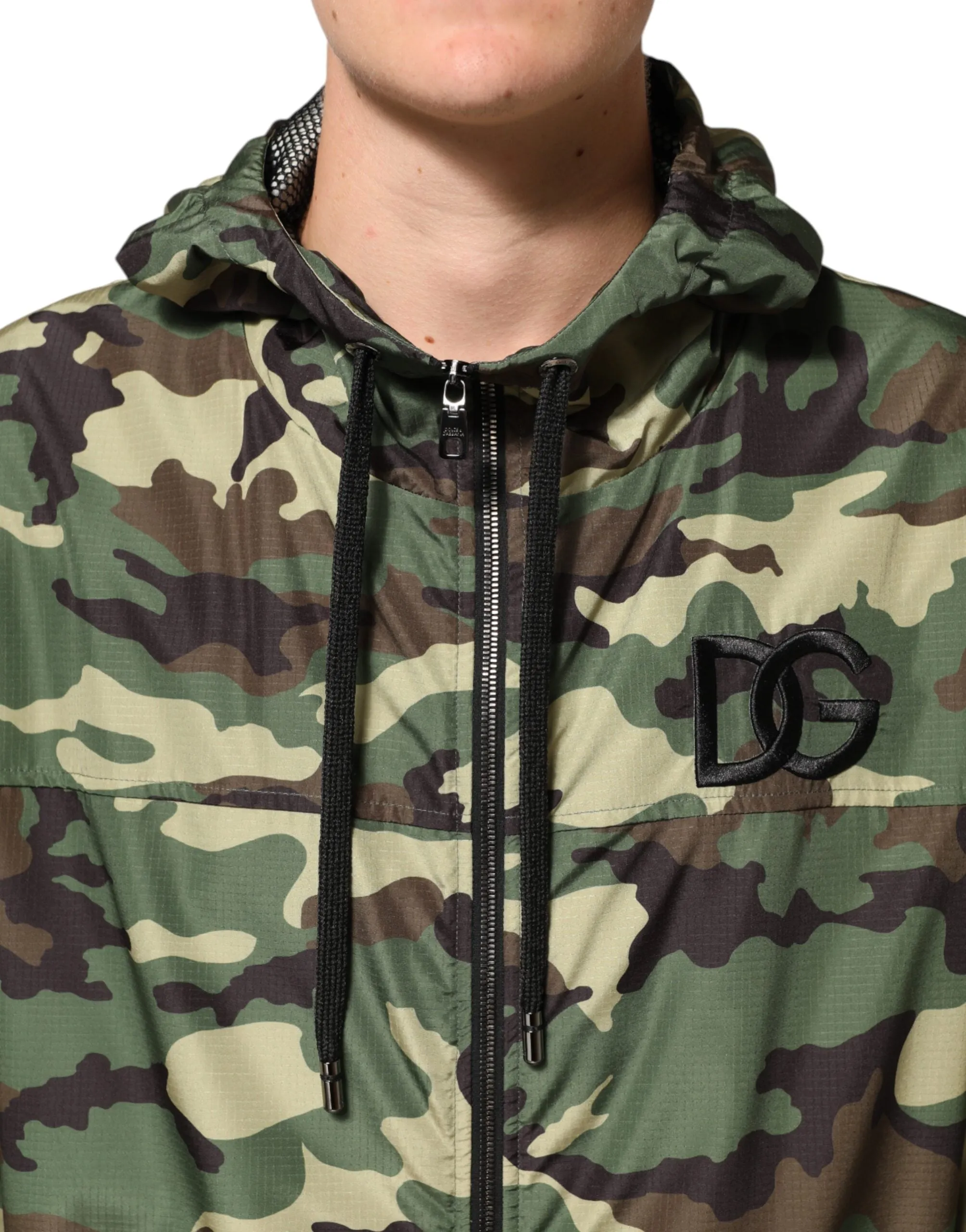 Dolce & Gabbana Green Camouflage Hooded Sweatshirt Jacket sold by Siebentaschen product image thumbnail 5