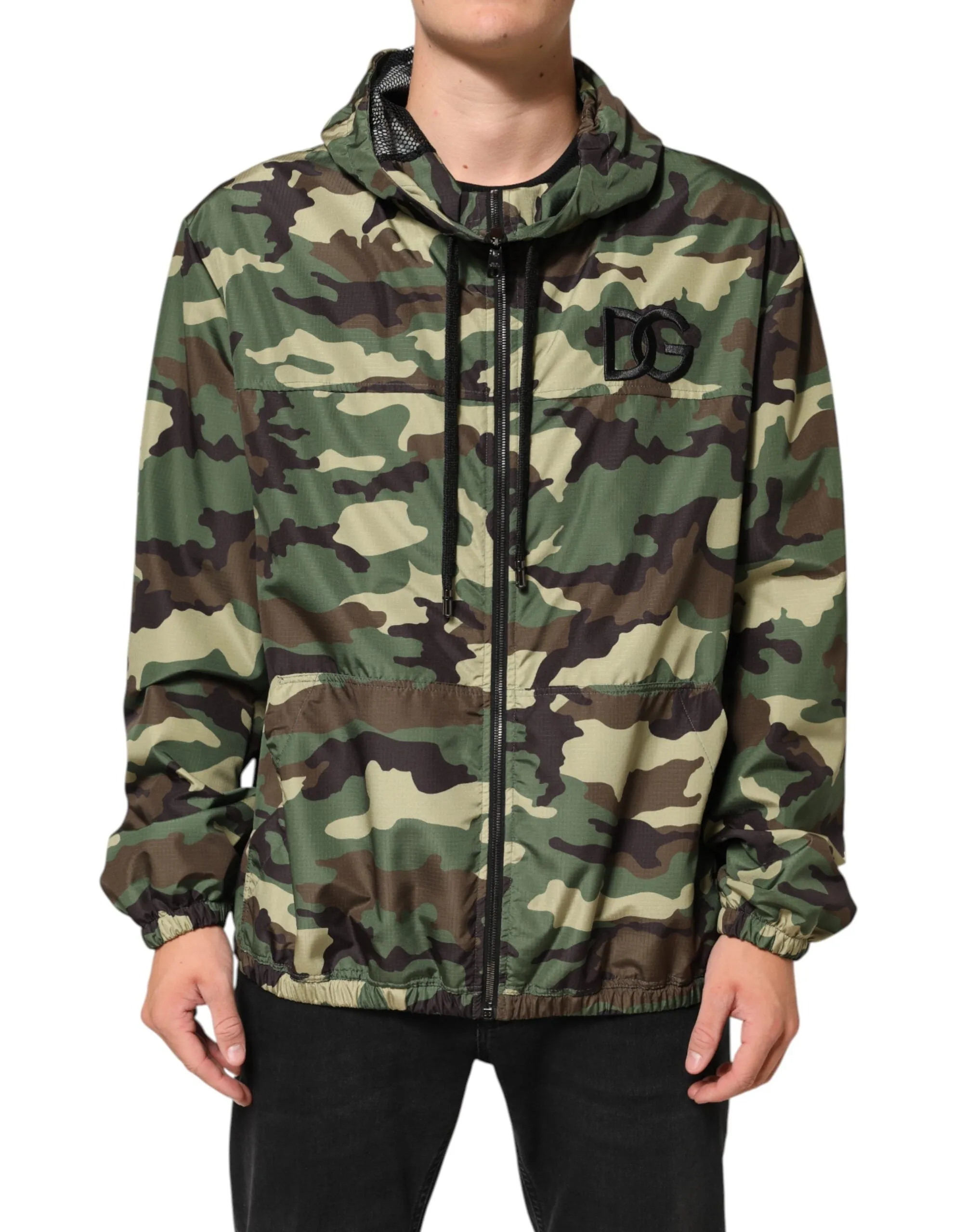 Dolce & Gabbana Green Camouflage Hooded Sweatshirt Jacket sold by Siebentaschen product image thumbnail 2