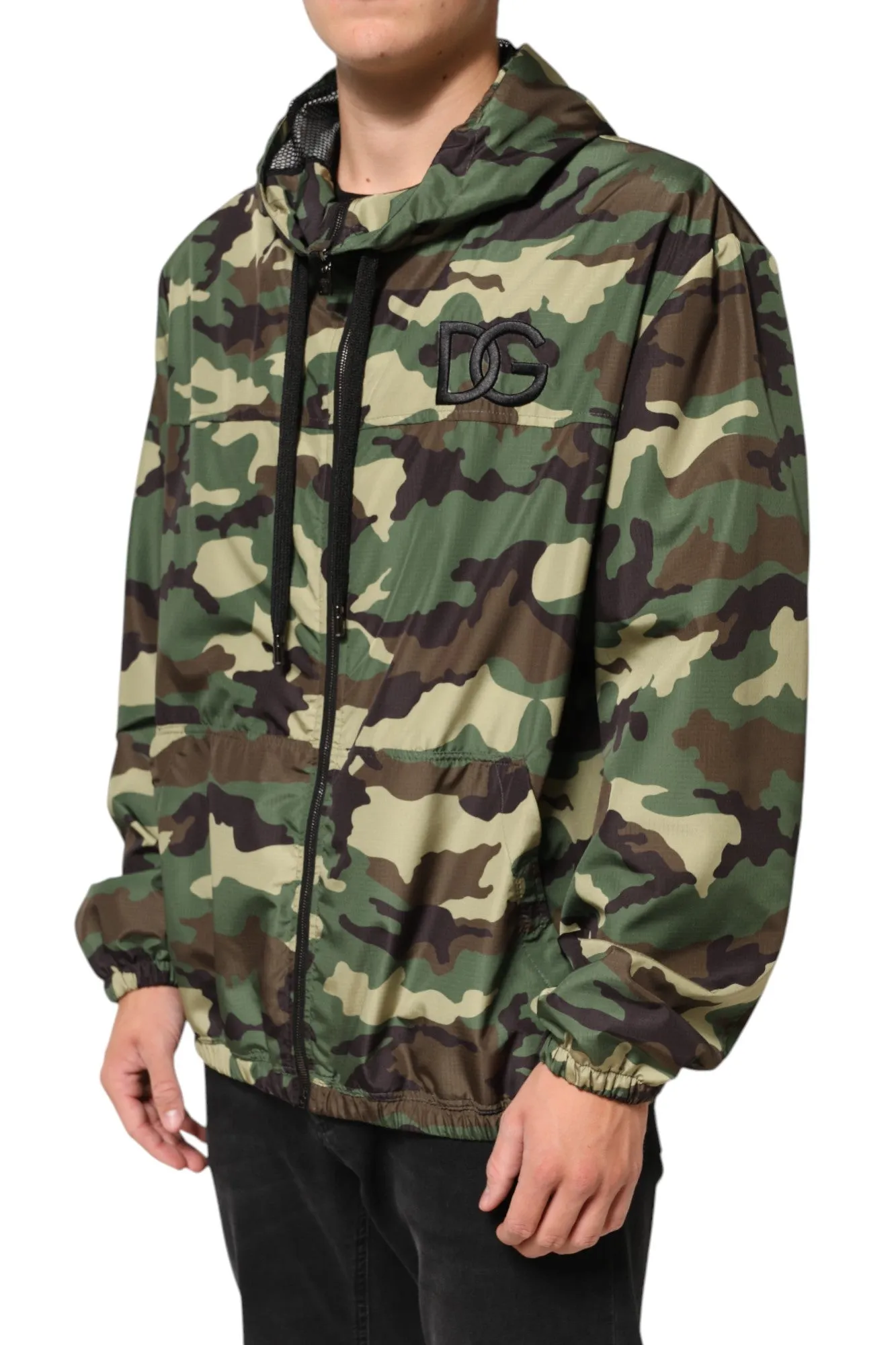 Dolce & Gabbana Green Camouflage Hooded Sweatshirt Jacket sold by Siebentaschen product image thumbnail 3
