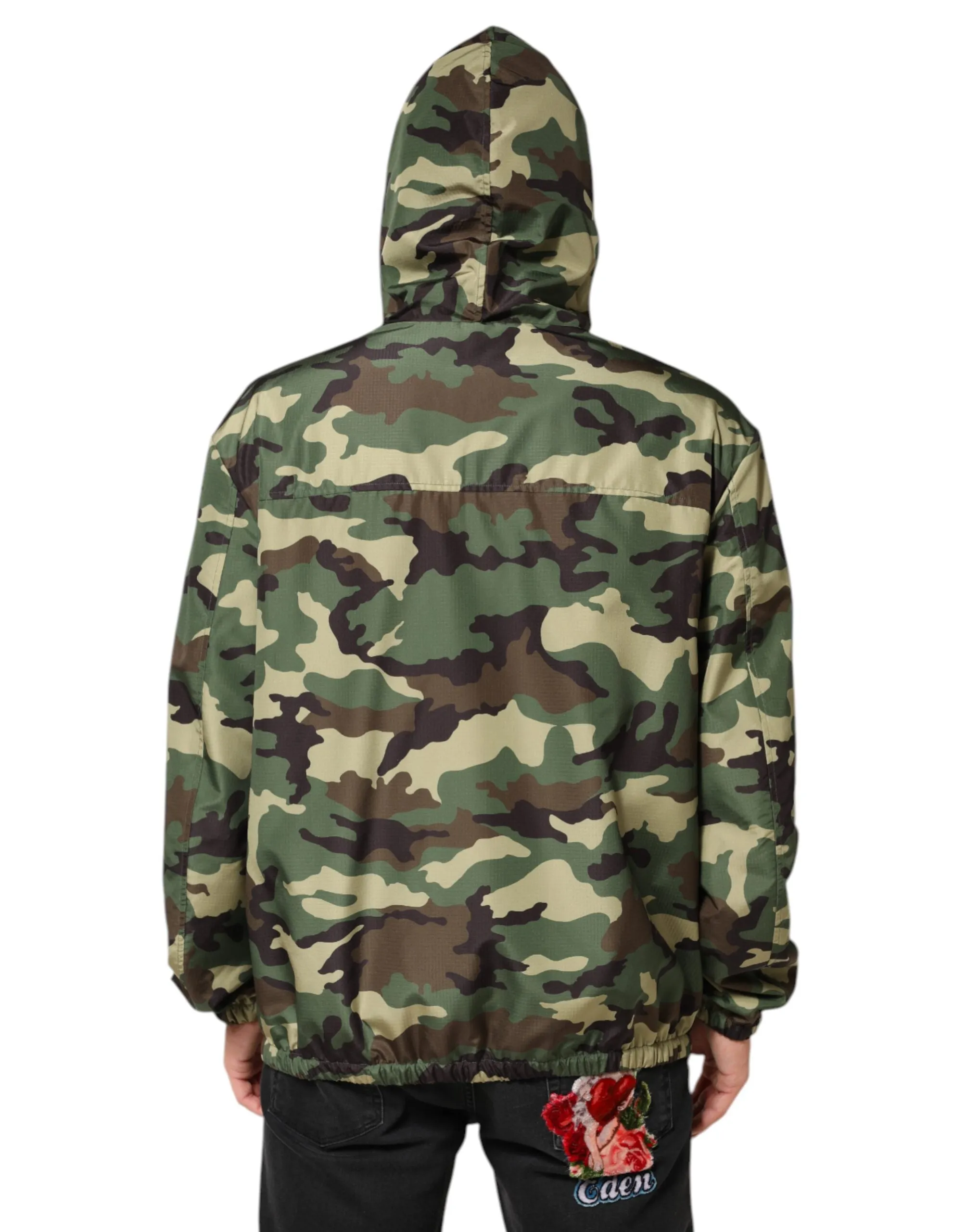 Dolce & Gabbana Green Camouflage Hooded Sweatshirt Jacket sold by Siebentaschen product image thumbnail 4