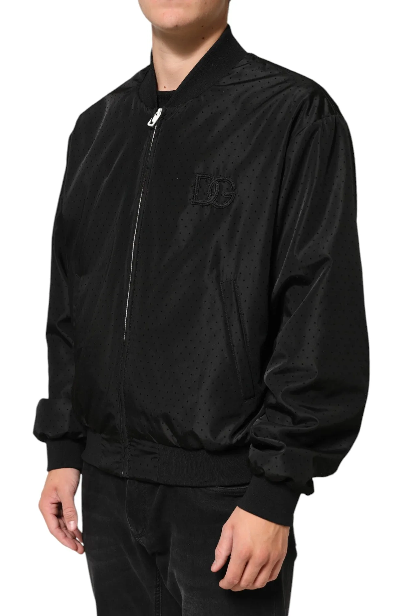 Dolce & Gabbana Black Acetate Full Zip Bomber Men Jacket sold by Siebentaschen product image thumbnail 3