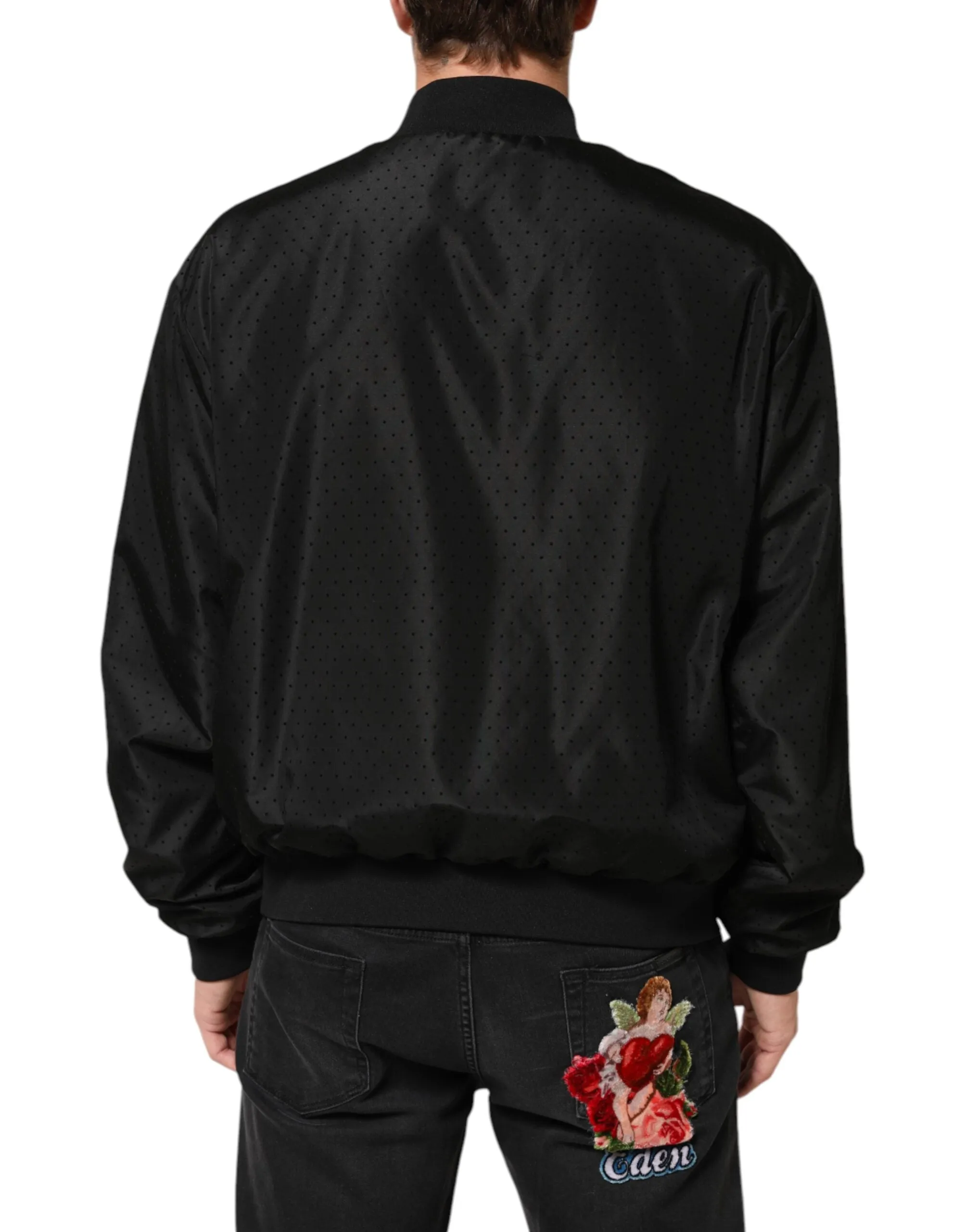 Dolce & Gabbana Black Acetate Full Zip Bomber Men Jacket sold by Siebentaschen product image thumbnail 4