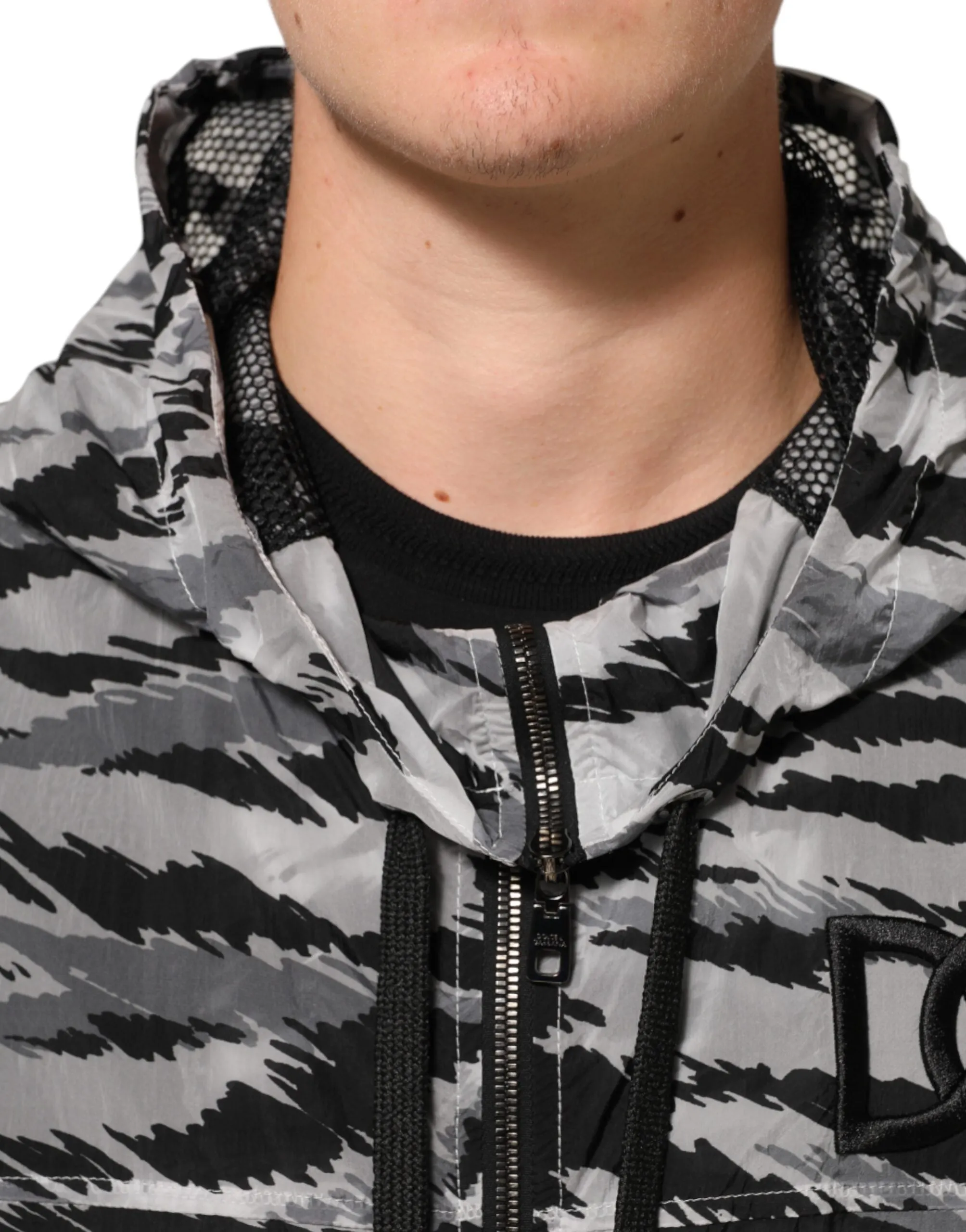 Dolce & Gabbana Gray Camouflage Hooded Sweatshirt Jacket sold by Siebentaschen product image thumbnail 5