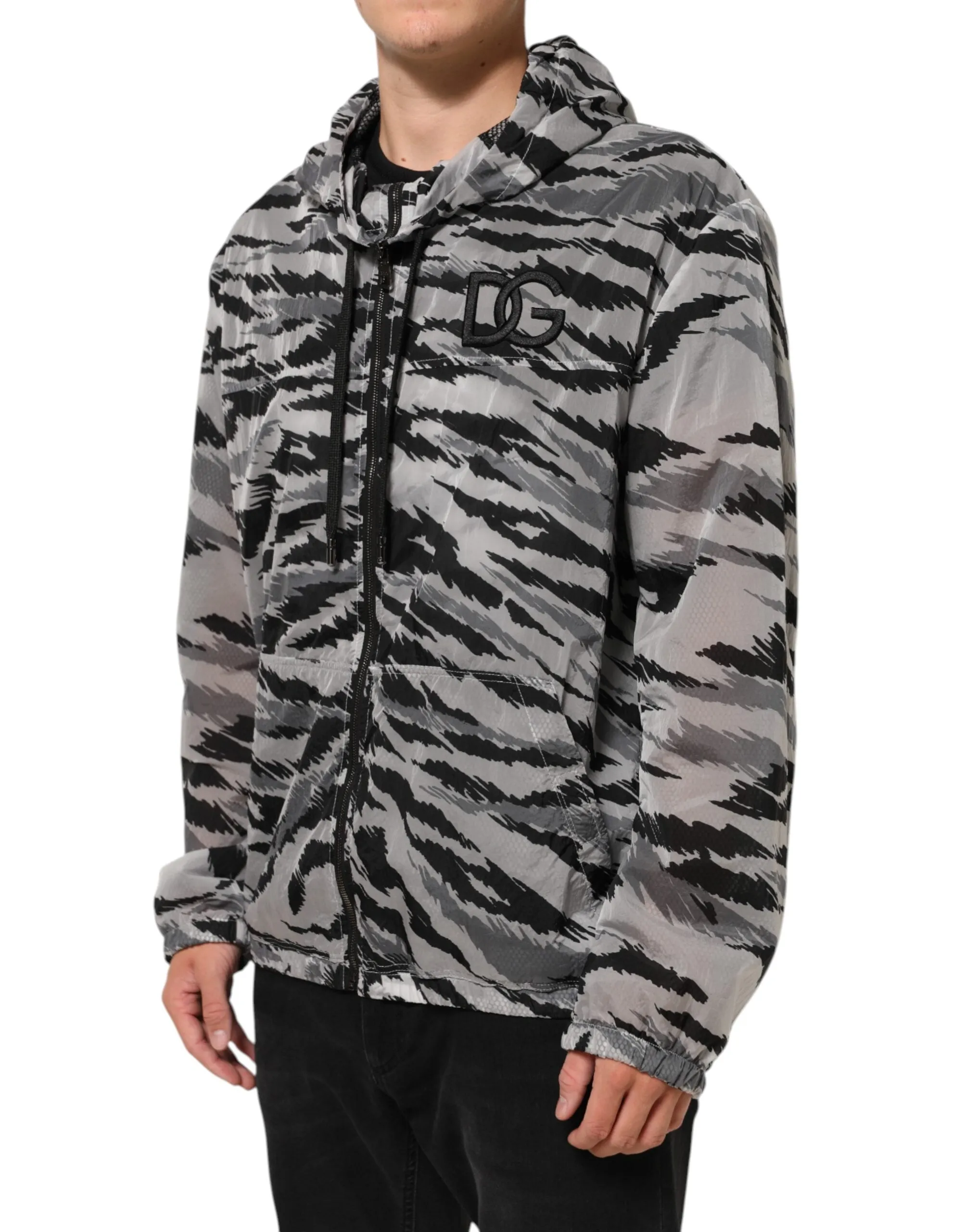 Dolce & Gabbana Gray Camouflage Hooded Sweatshirt Jacket sold by Siebentaschen product image thumbnail 3