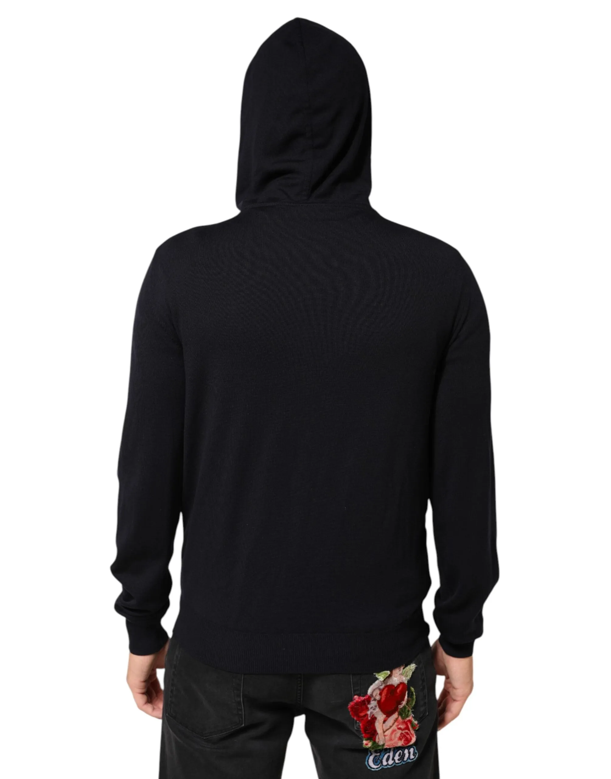 Dolce & Gabbana Black Leather Full Zip Hooded Blouson Jacket sold by Siebentaschen product image thumbnail 4