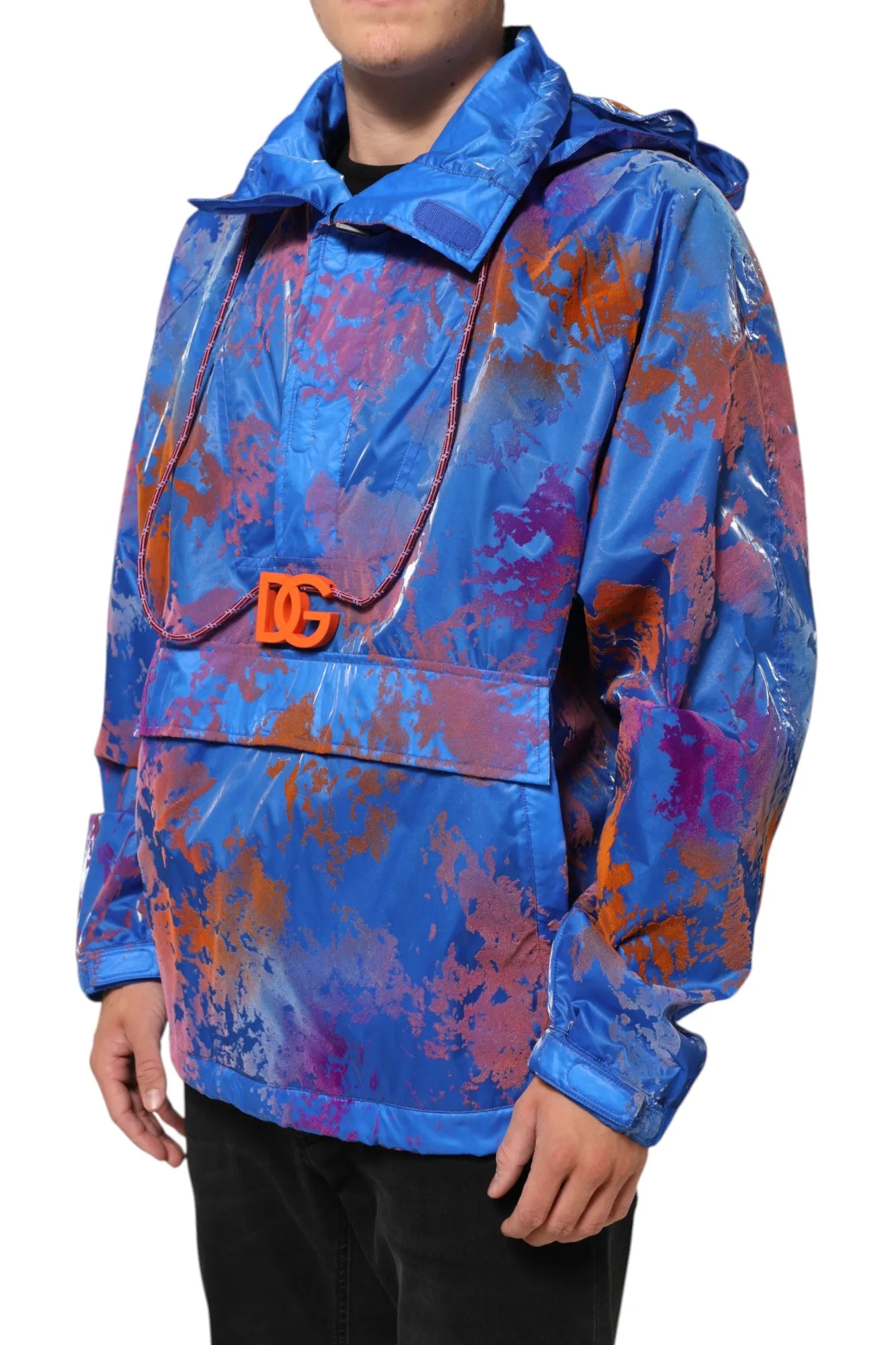 Dolce & Gabbana Blue Tie Dye Logo Hooded Sweatshirt Jacket sold by Siebentaschen product image thumbnail 3