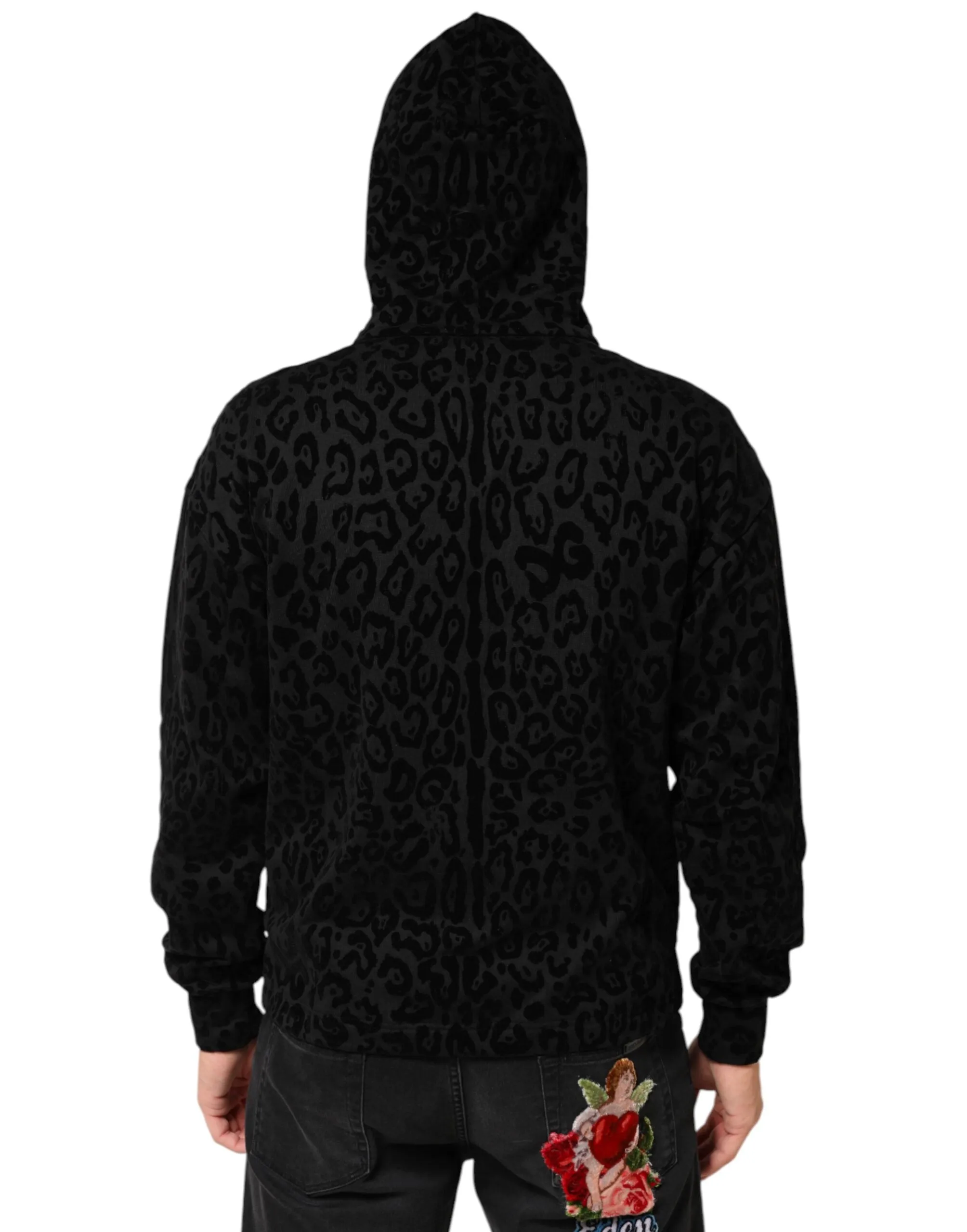 Dolce & Gabbana Black Cotton Hooded Full Zip Bomber Jacket sold by Siebentaschen product image thumbnail 4