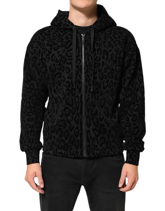 Dolce & Gabbana Black Cotton Hooded Full Zip Bomber Jacket sold by Siebentaschen