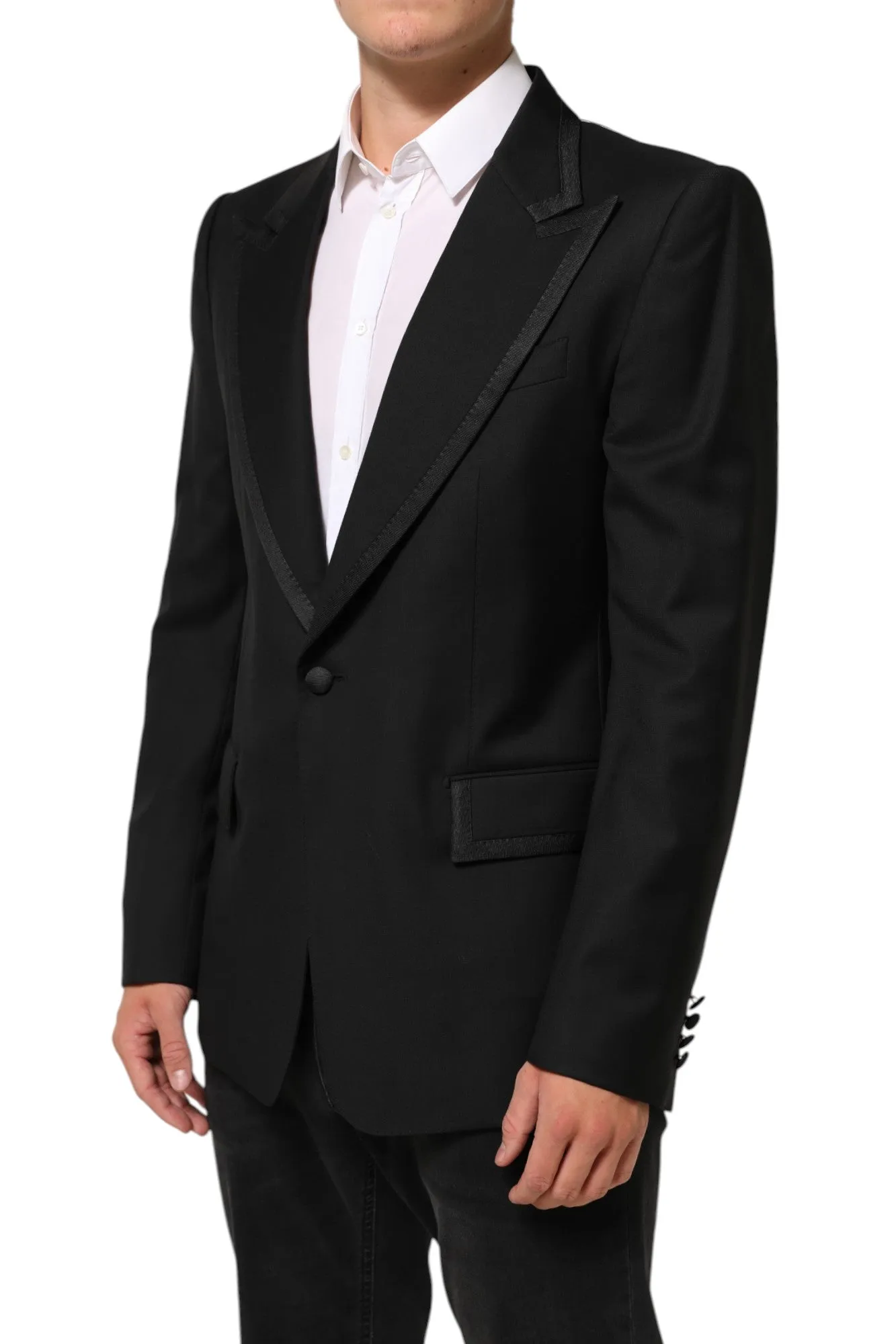 Dolce & Gabbana Black Wool 1 Button Suit Jacket Men Blazer sold by Siebentaschen product image thumbnail 3