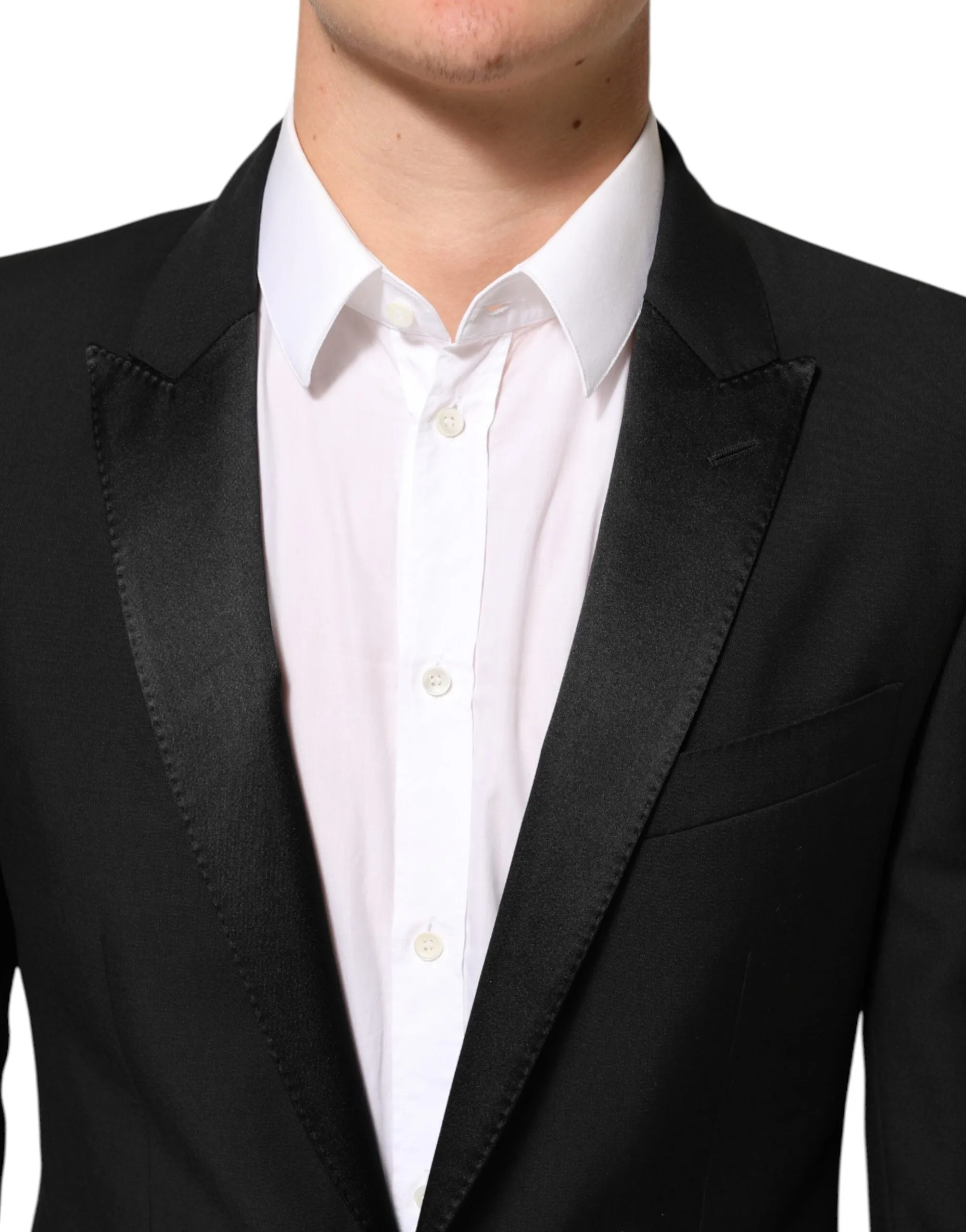 Dolce & Gabbana Black Wool MARTINI 2 Button Men Suit Blazer sold by Siebentaschen product image thumbnail 5