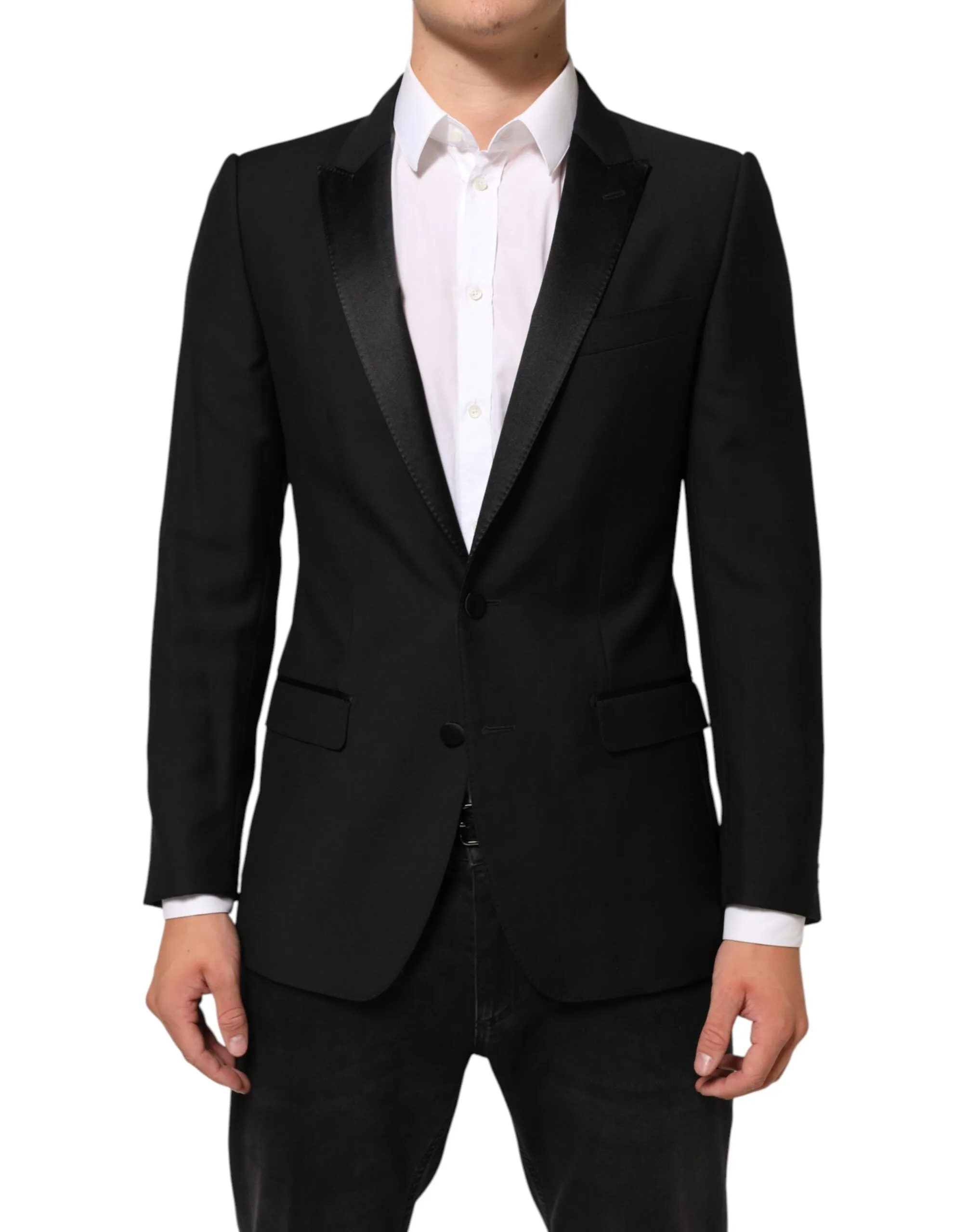 Dolce & Gabbana Black Wool MARTINI 2 Button Men Suit Blazer sold by Siebentaschen product image thumbnail 2