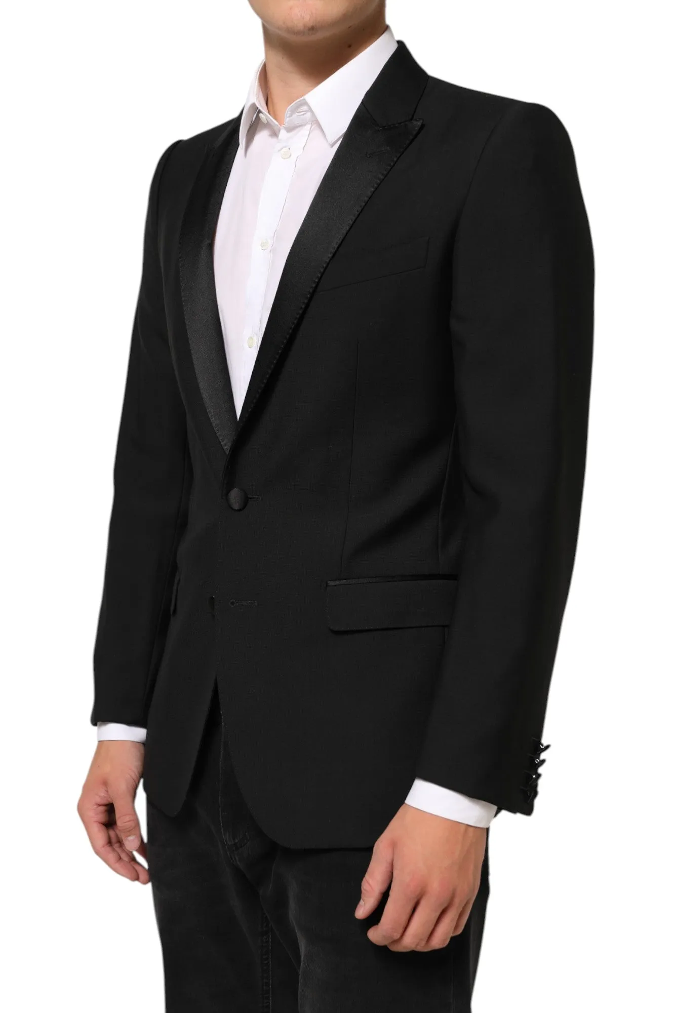 Dolce & Gabbana Black Wool MARTINI 2 Button Men Suit Blazer sold by Siebentaschen product image thumbnail 3