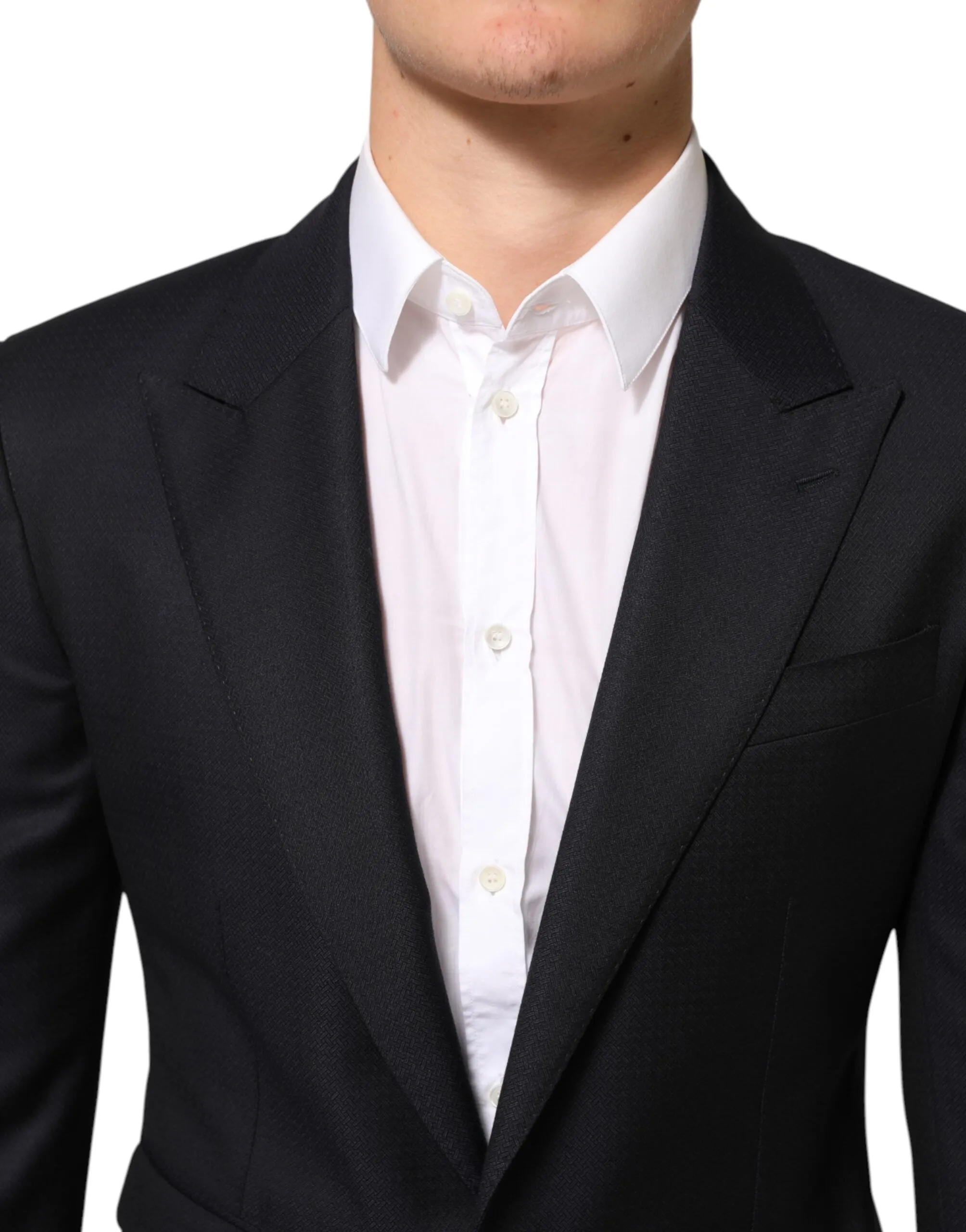 Dolce & Gabbana Black Wool NAPOLI 2 Button Men Suit Blazer sold by Siebentaschen product image thumbnail 5