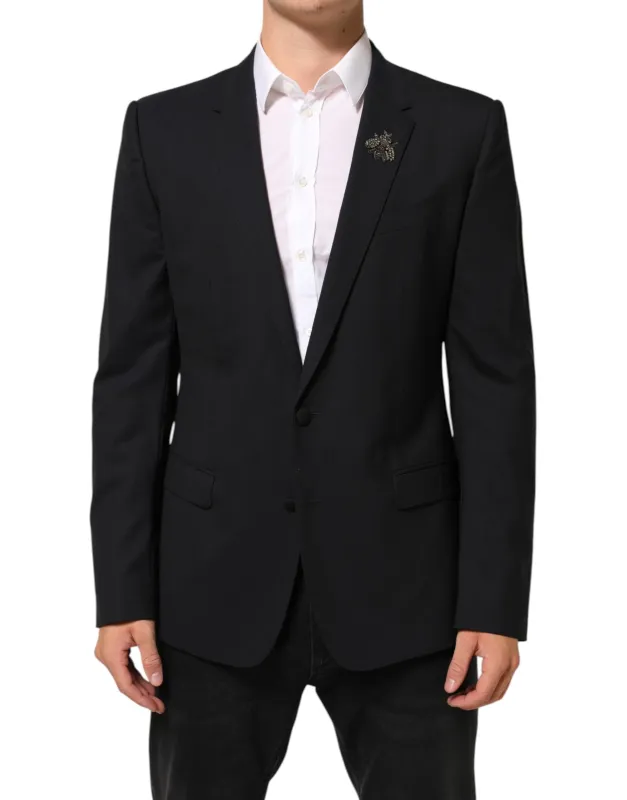 Dolce & Gabbana Black Bee MARTINI 2 Button Men Suit Blazer sold by Siebentaschen