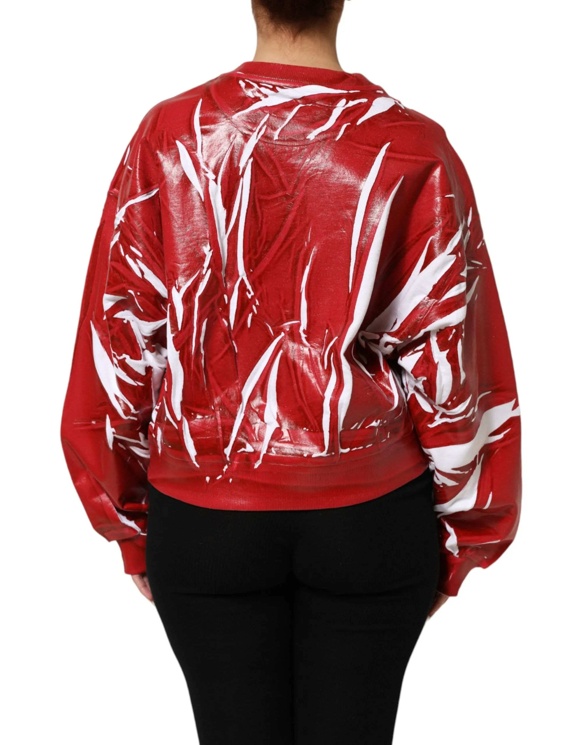 Dolce & Gabbana Red White Cotton Printed Pullover Sweater sold by Siebentaschen product image thumbnail 4