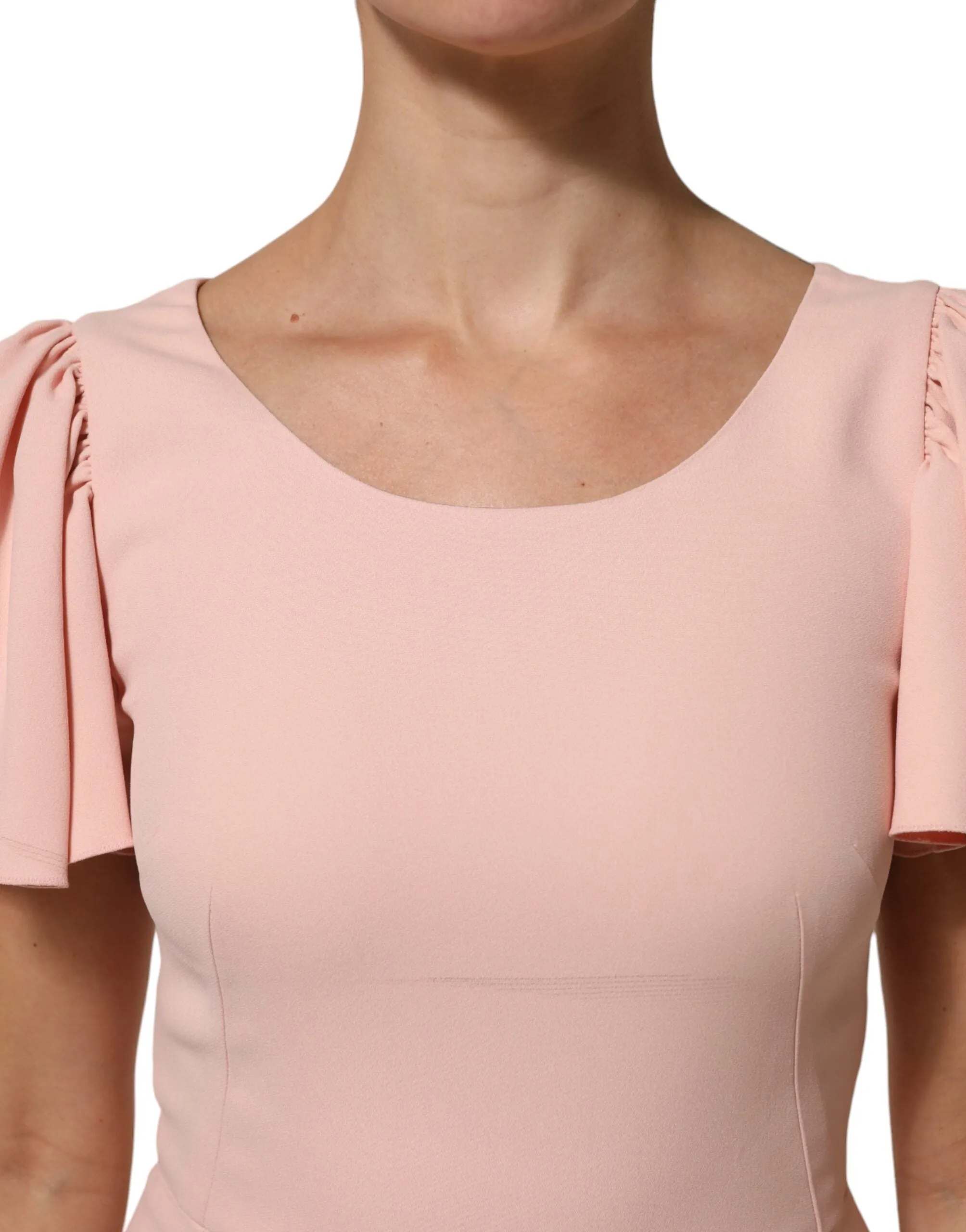 Dolce & Gabbana Pink Viscose Short Sleeves Sheath Midi Dress sold by Siebentaschen product image thumbnail 5