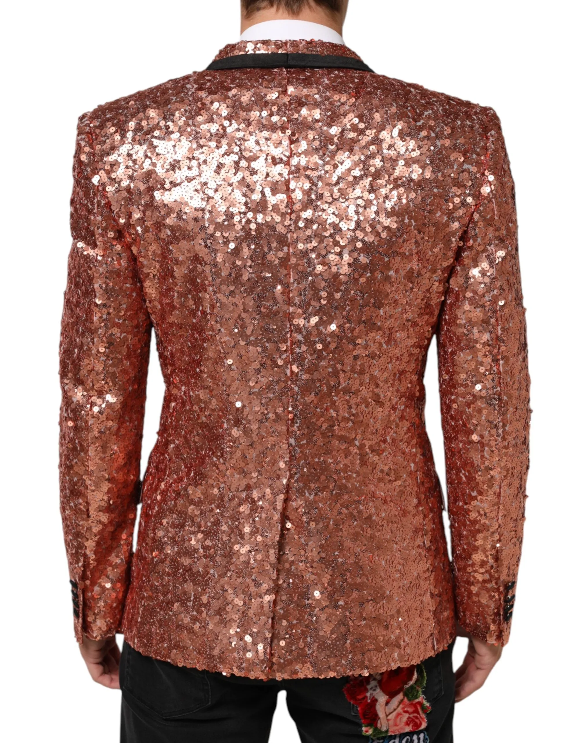 Dolce & Gabbana Pink Sequin SICILIA 1 Button Men Suit Blazer sold by Siebentaschen product image thumbnail 4