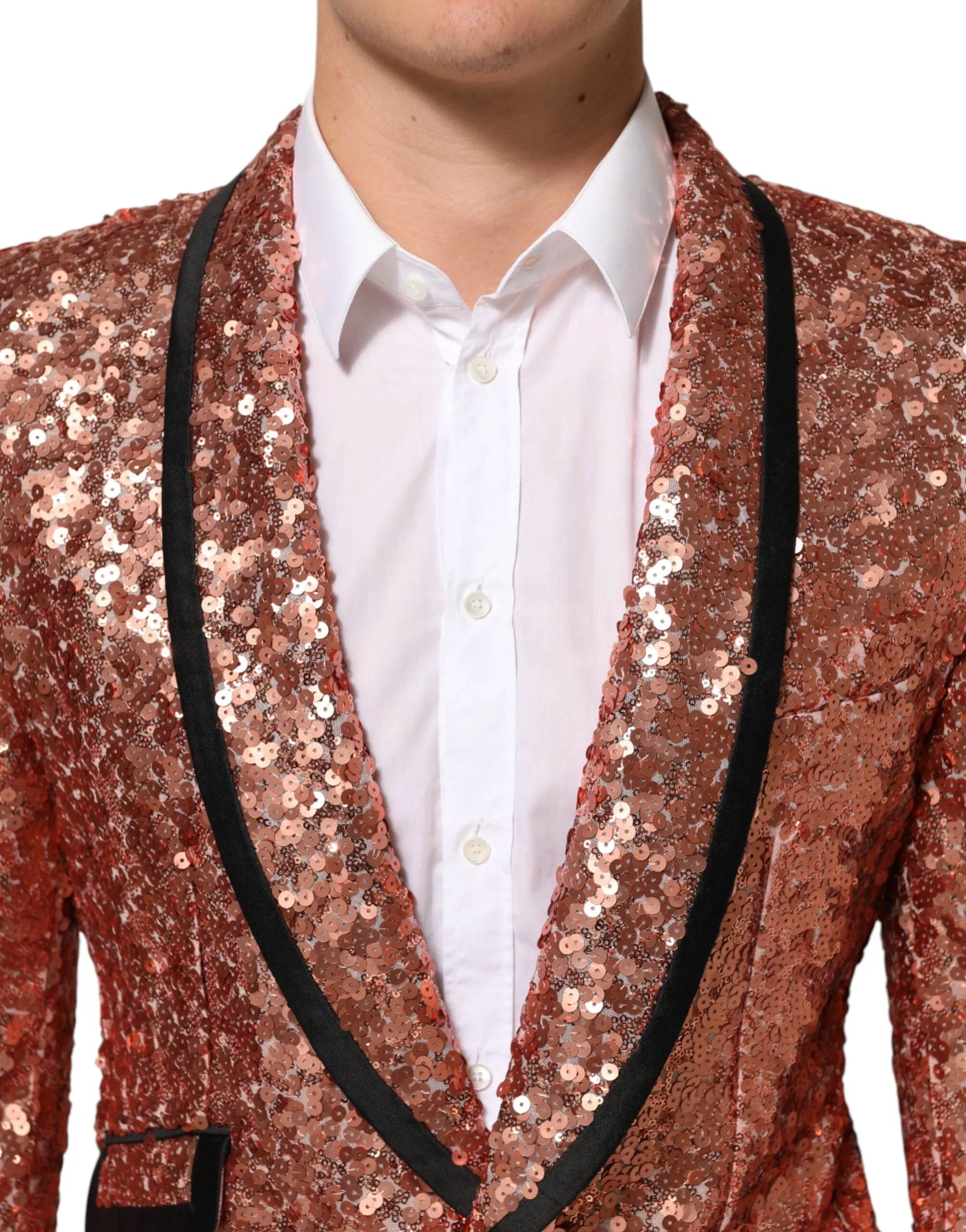 Dolce & Gabbana Pink Sequin SICILIA 1 Button Men Suit Blazer sold by Siebentaschen product image thumbnail 5