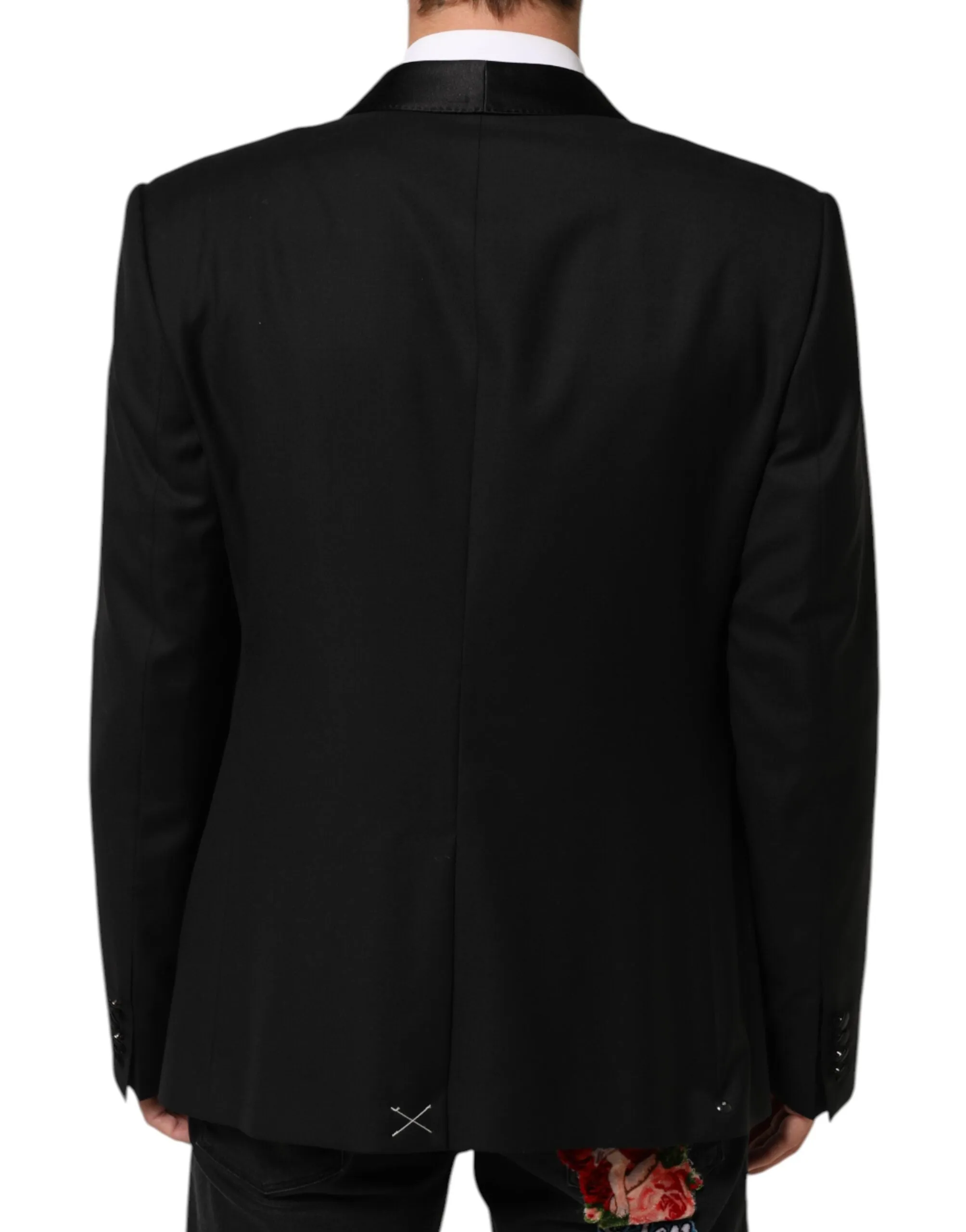 Dolce & Gabbana Black Wool GOLD 1 Button Men Suit Blazer sold by Siebentaschen product image thumbnail 4
