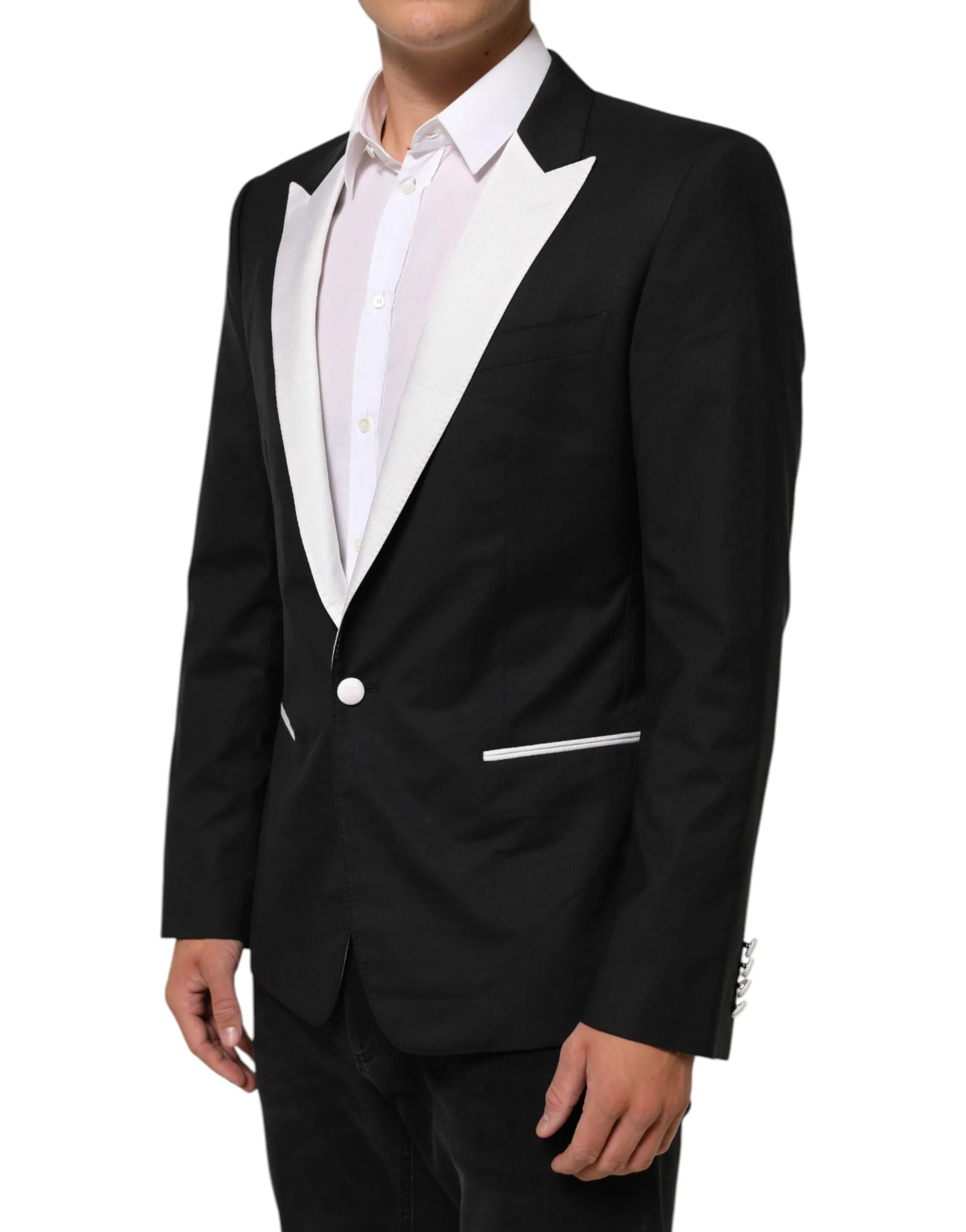Dolce & Gabbana Black White MARTINI 1 Button Men Suit Blazer sold by Siebentaschen product image thumbnail 3