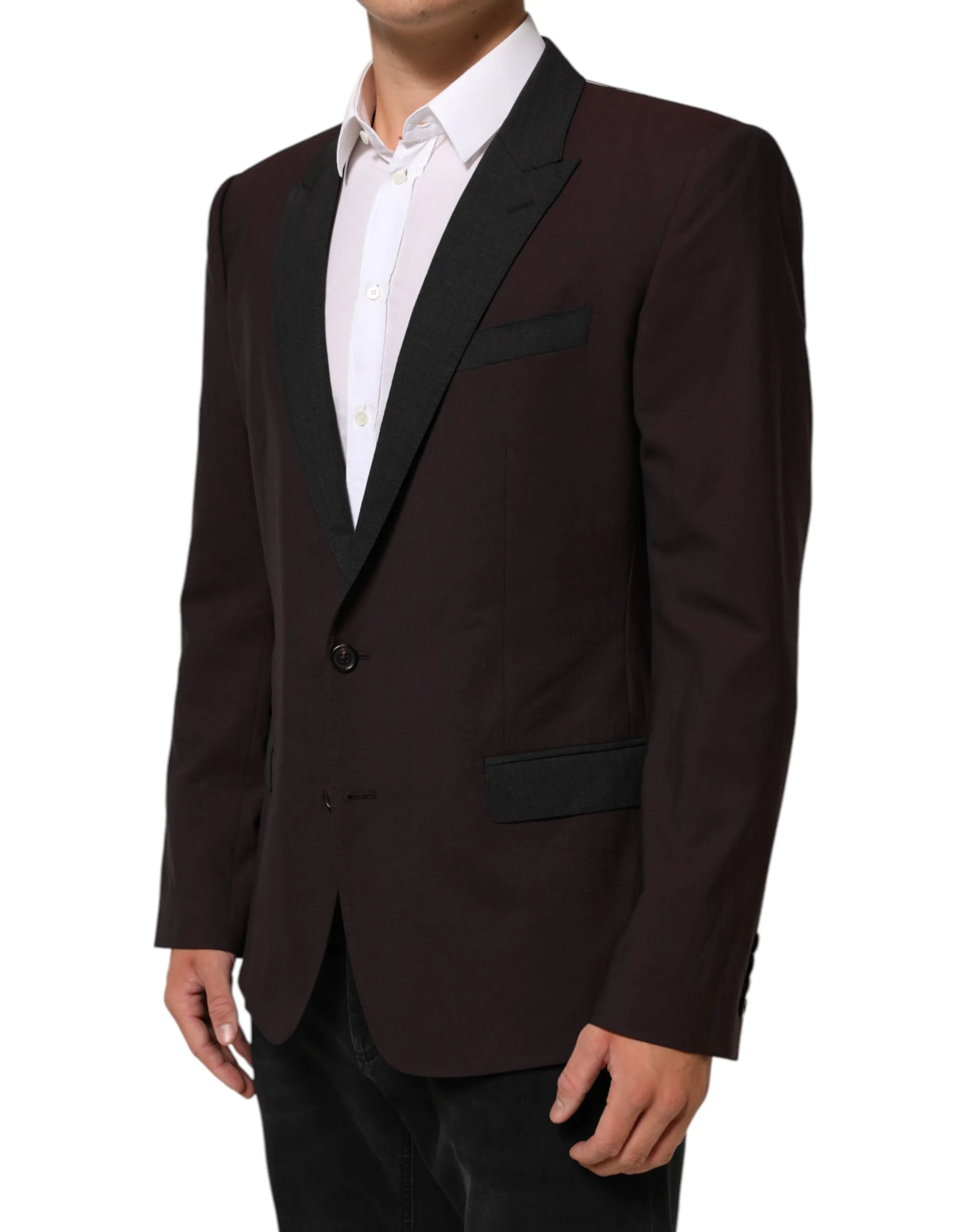 Dolce & Gabbana Maroon Wool 2 Buttons Suit Jacket Blazer sold by Siebentaschen product image thumbnail 3