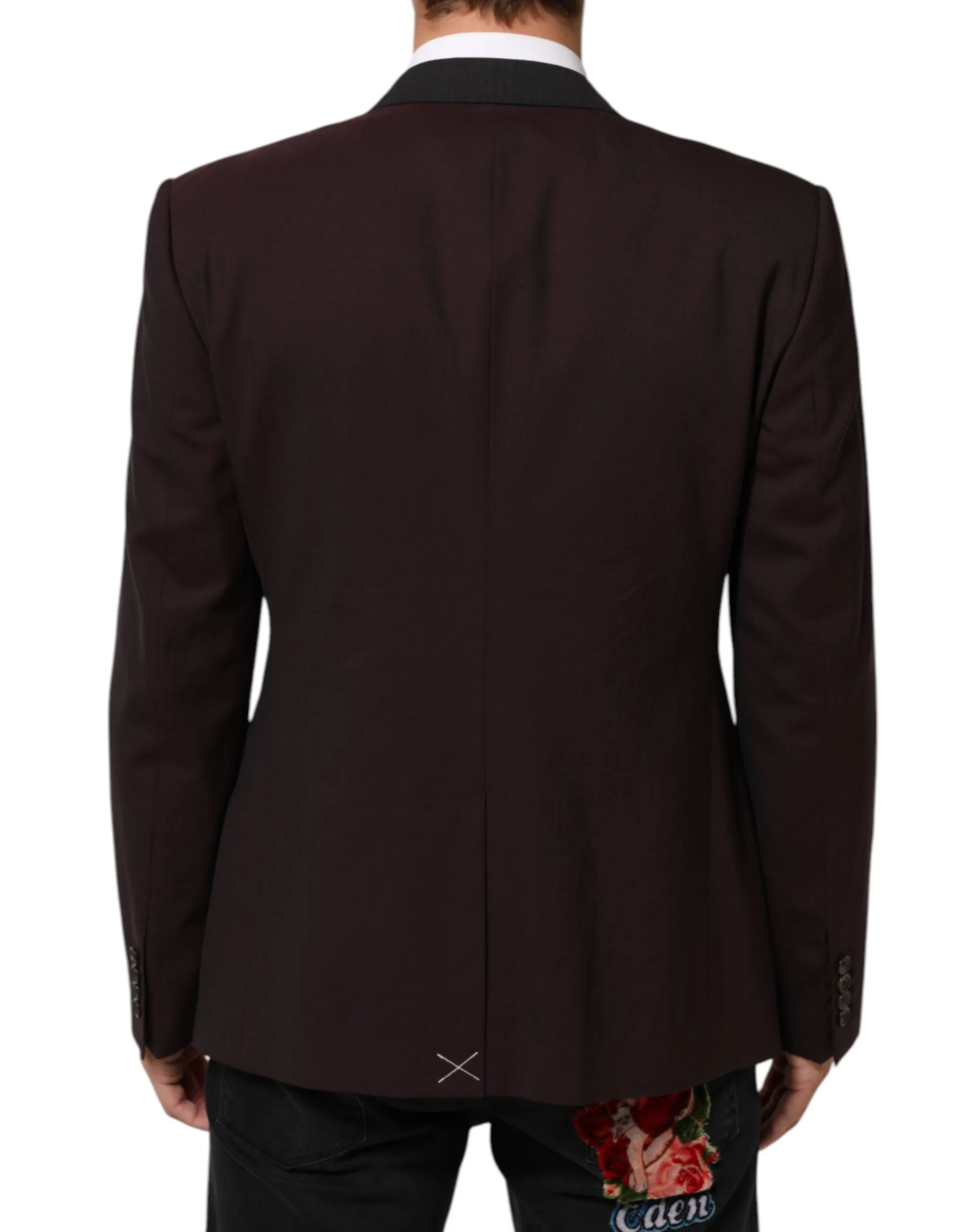 Dolce & Gabbana Maroon Wool 2 Buttons Suit Jacket Blazer sold by Siebentaschen product image thumbnail 4