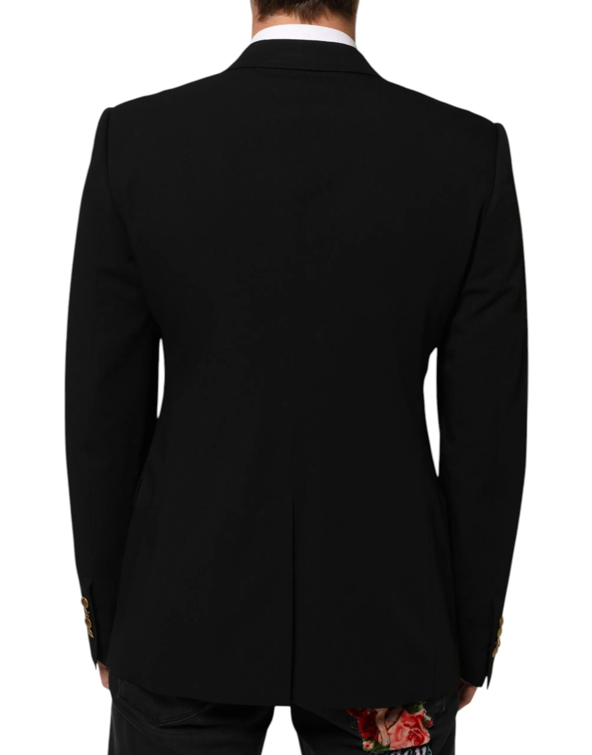 Dolce & Gabbana Black Wool 2 Buttons Suit Men Jacket Blazer sold by Siebentaschen product image thumbnail 4