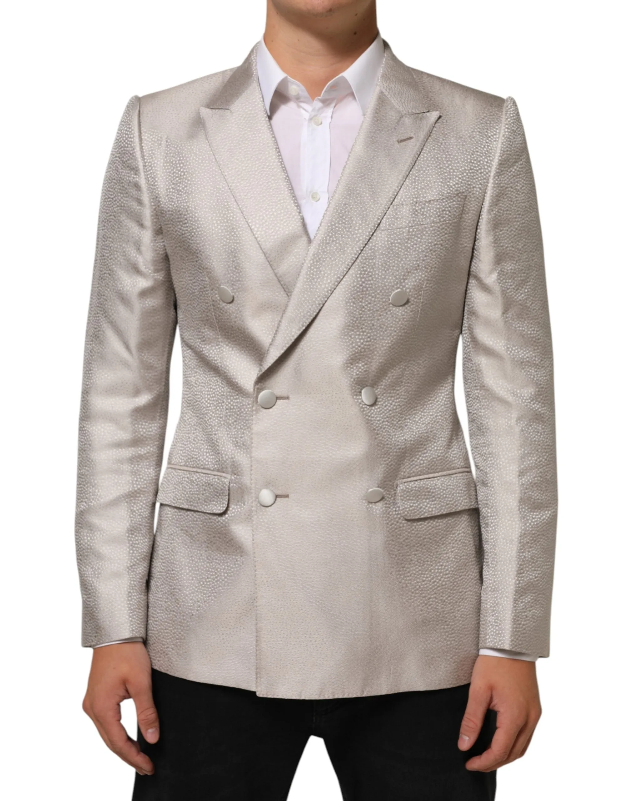Dolce & Gabbana Beige MARTINI Double-Breasted Suit Blazer sold by Siebentaschen product image thumbnail 2