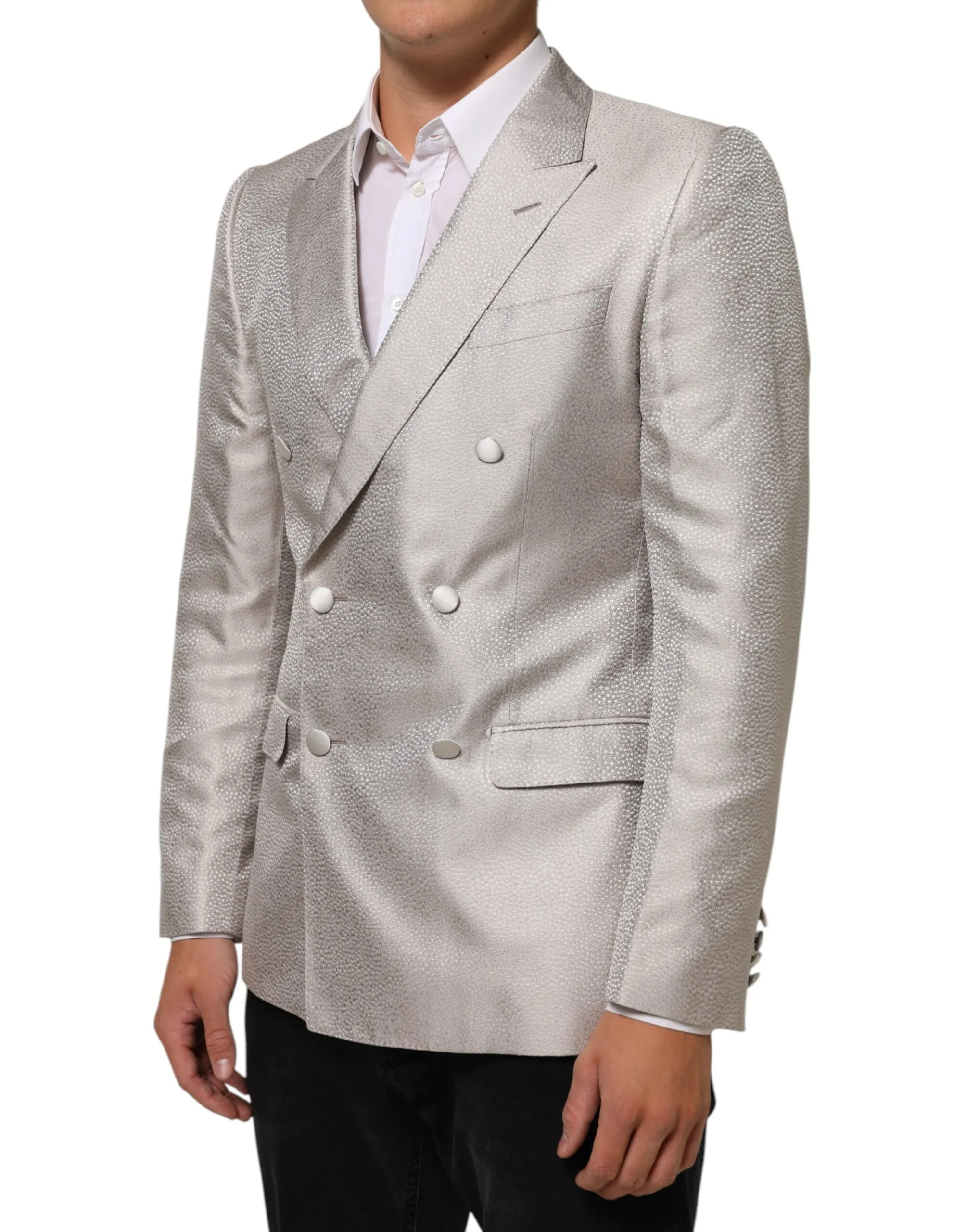 Dolce & Gabbana Beige MARTINI Double-Breasted Suit Blazer sold by Siebentaschen product image thumbnail 3
