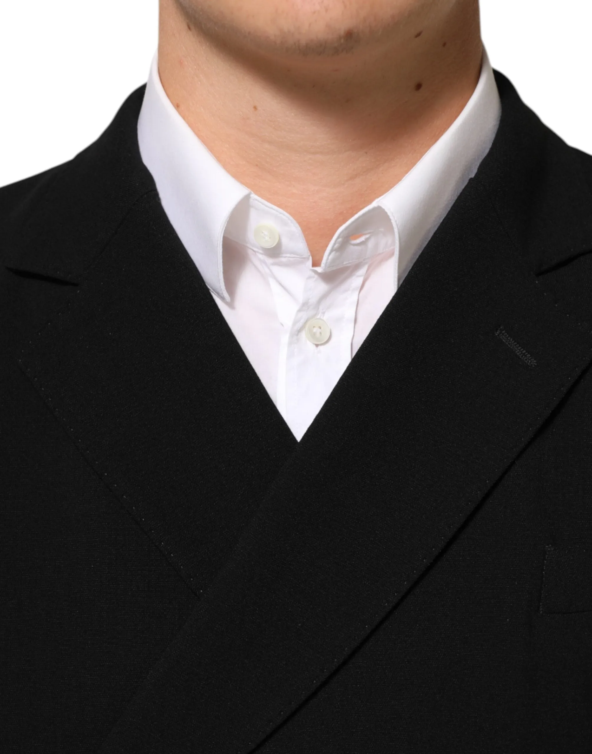 Dolce & Gabbana Black Wool Double Breasted Men Jacket Blazer sold by Siebentaschen product image thumbnail 5