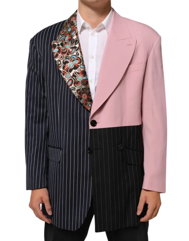 Dolce & Gabbana Multicolor Patchwork Single Breasted Jacket Blazer sold by Siebentaschen