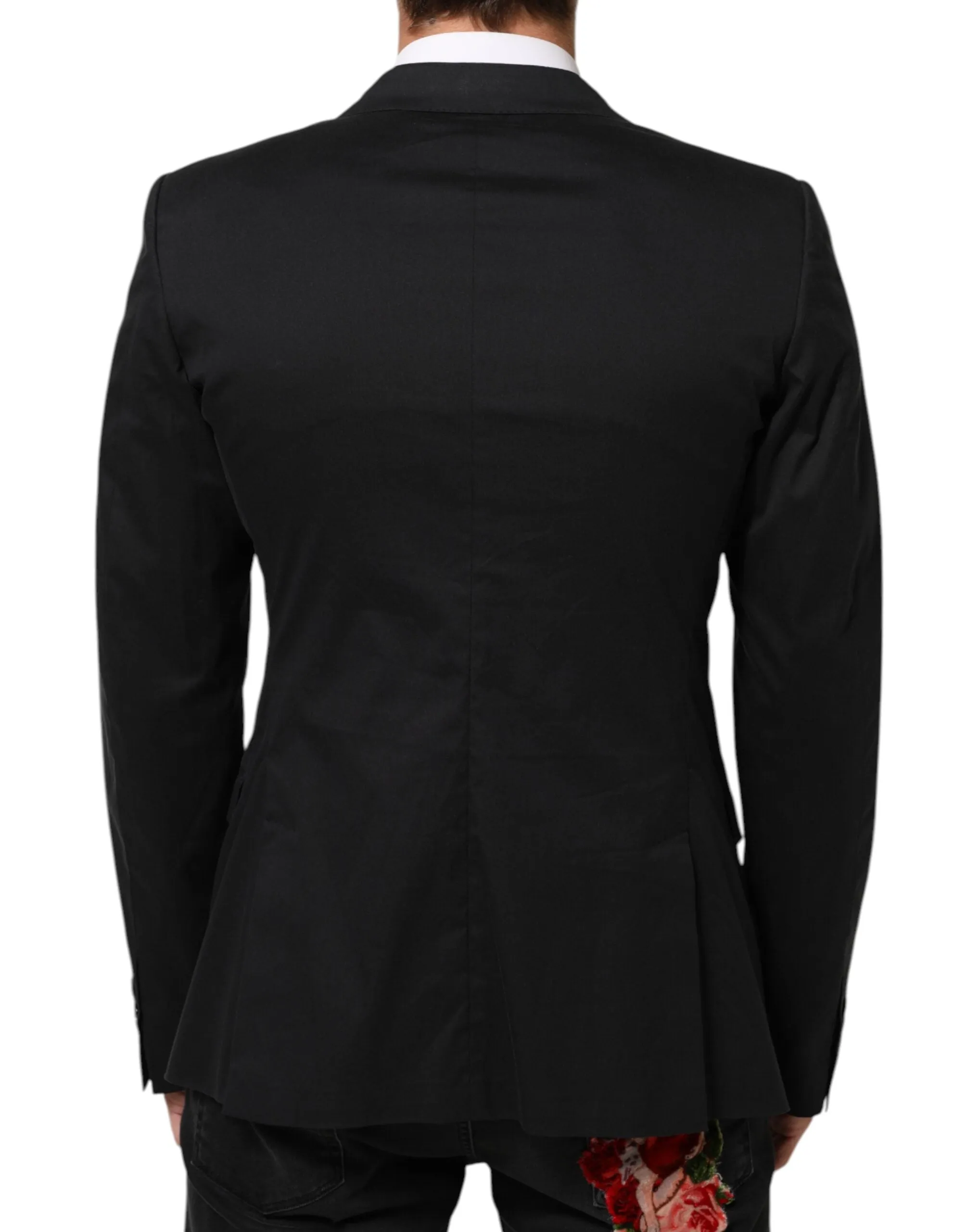 Dolce & Gabbana Black Cotton 2 Buttons Suit Jacket Blazer sold by Siebentaschen product image thumbnail 4