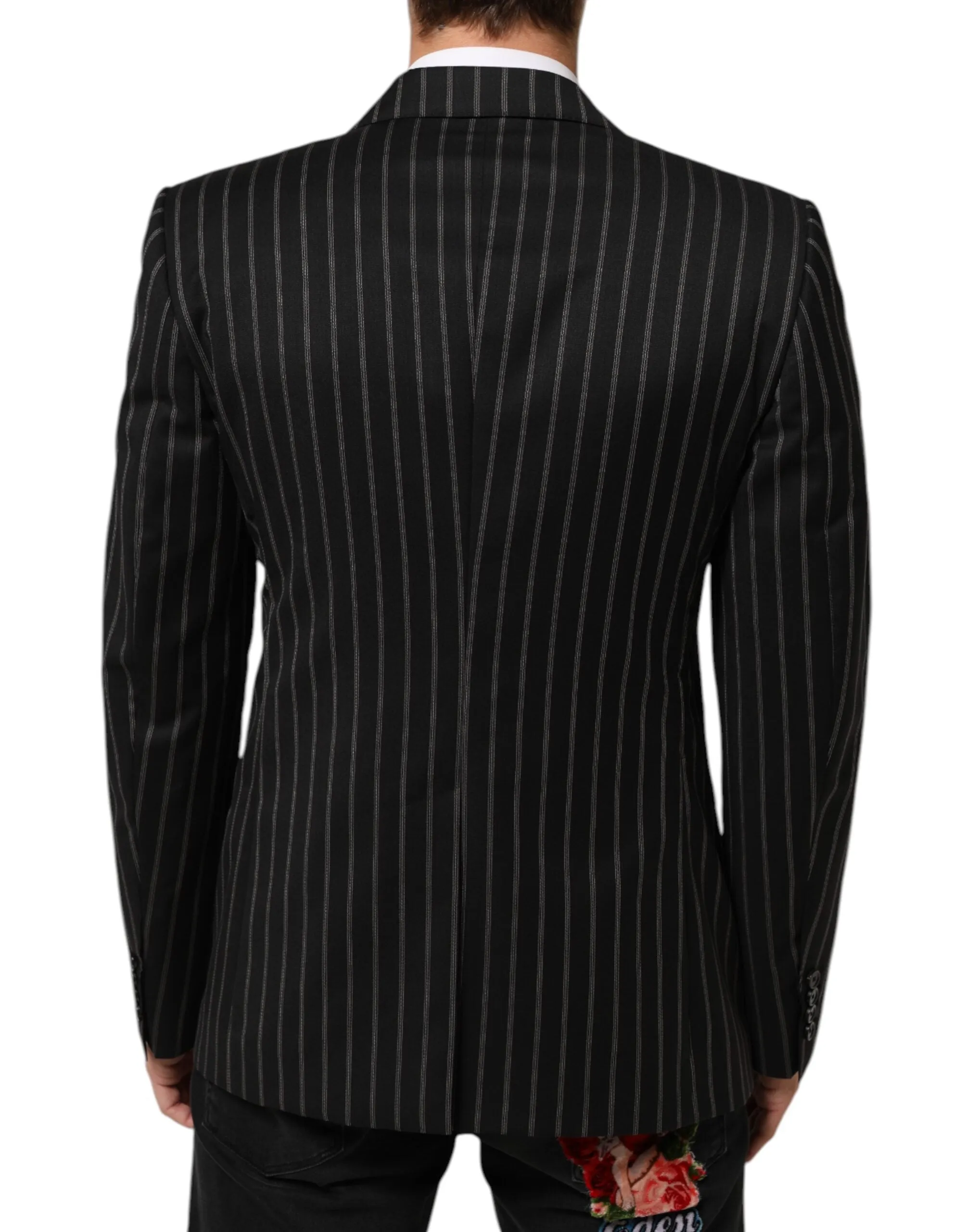 Dolce & Gabbana Black Stripes SICILIA 1 Button Suit Blazer sold by Siebentaschen product image thumbnail 4