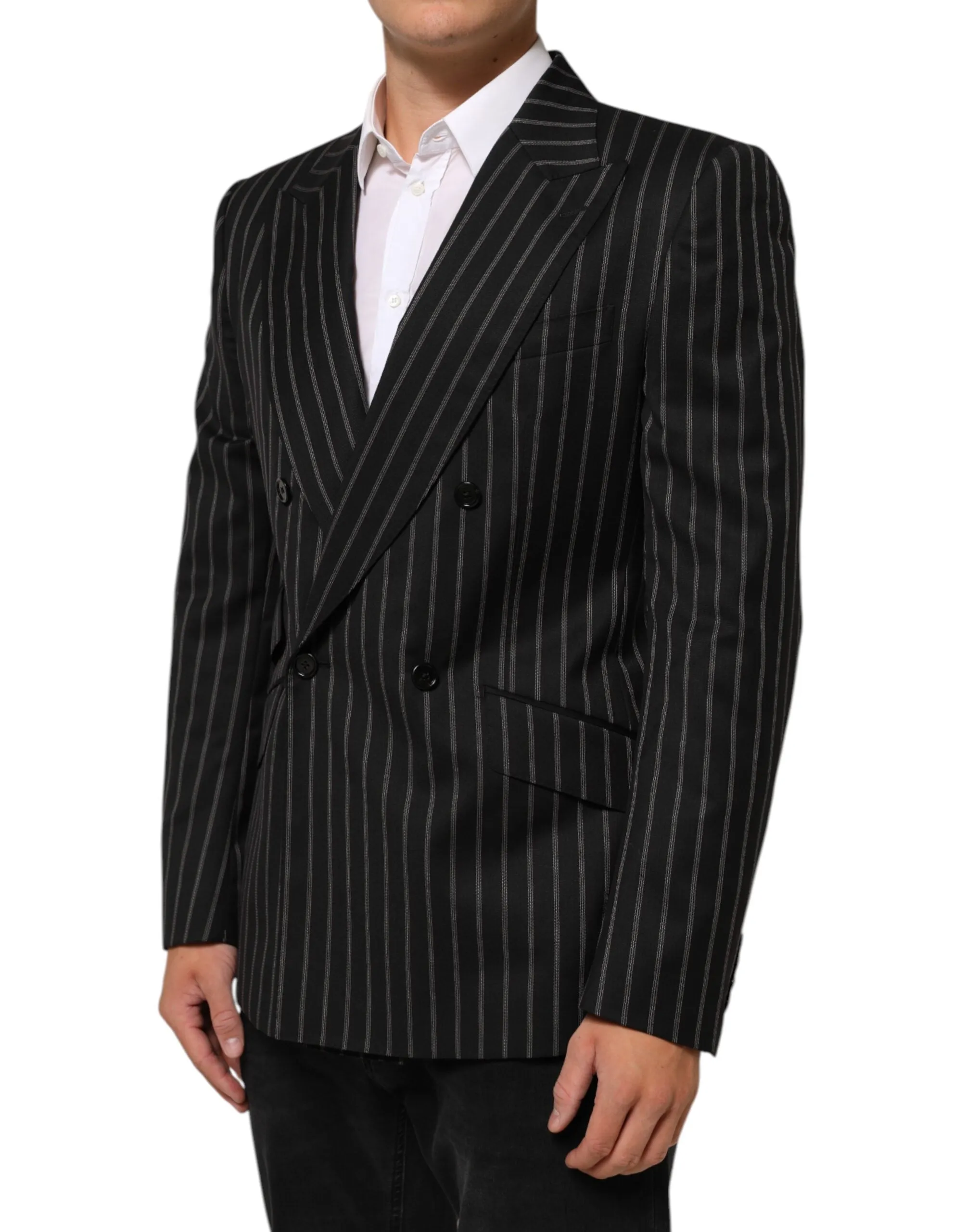 Dolce & Gabbana Black Stripes SICILIA 1 Button Suit Blazer sold by Siebentaschen product image thumbnail 3